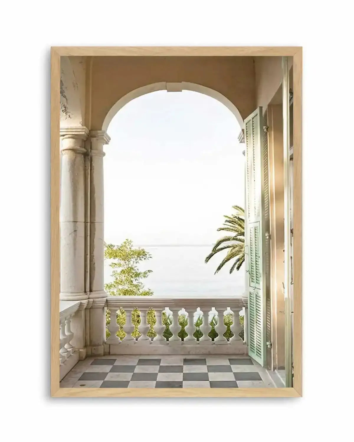 Archade View Travel Photography Wall Art Print of Arched Palm View – Olive et Oriel