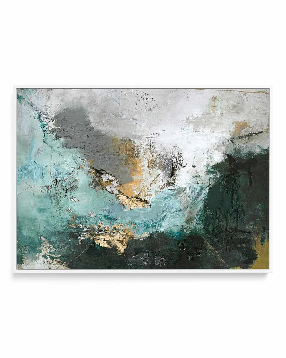 Arctic Green by Design Fabrikken | Framed Canvas Art Print from Olive et Oriel where you can shop wallpaper and artworks online
