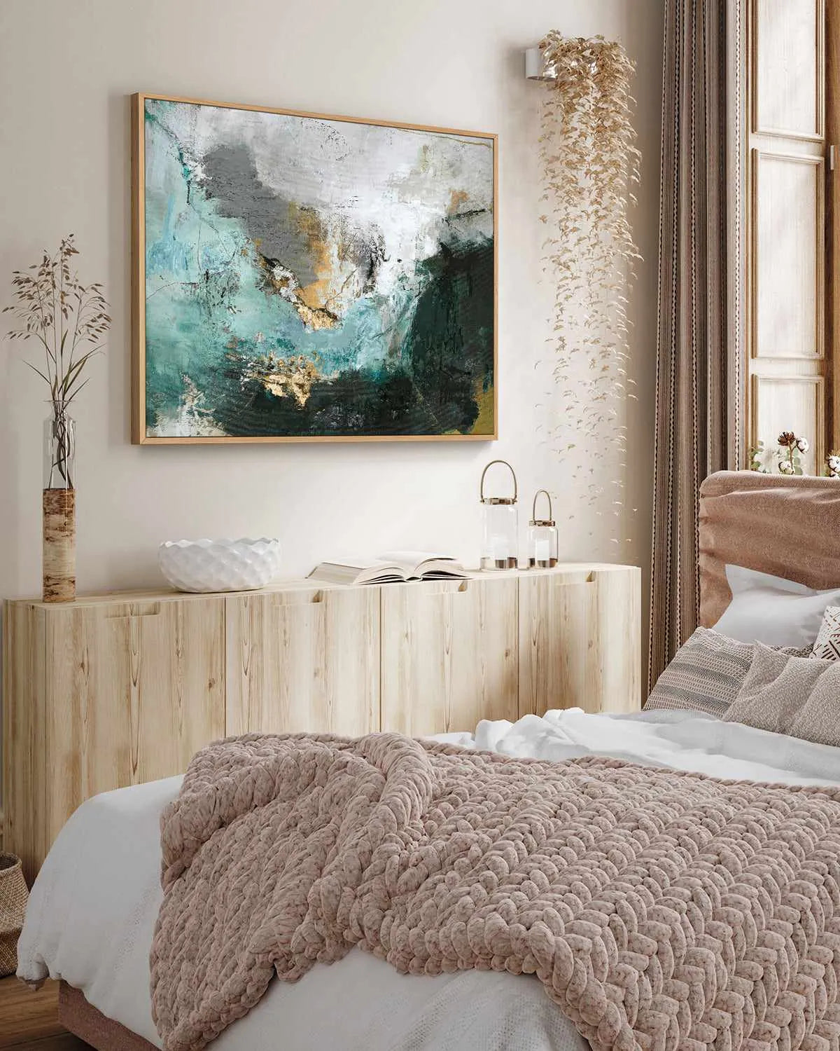 Arctic Green by Design Fabrikken | Framed Canvas Art Print from Olive et Oriel where you can shop wallpaper and artworks online