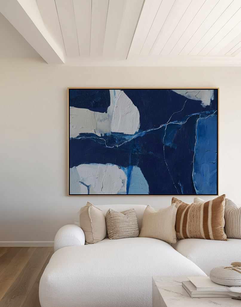 Arctic Navy Study I | Framed Canvas Art Print from Olive et Oriel where you can shop wallpaper and artworks online