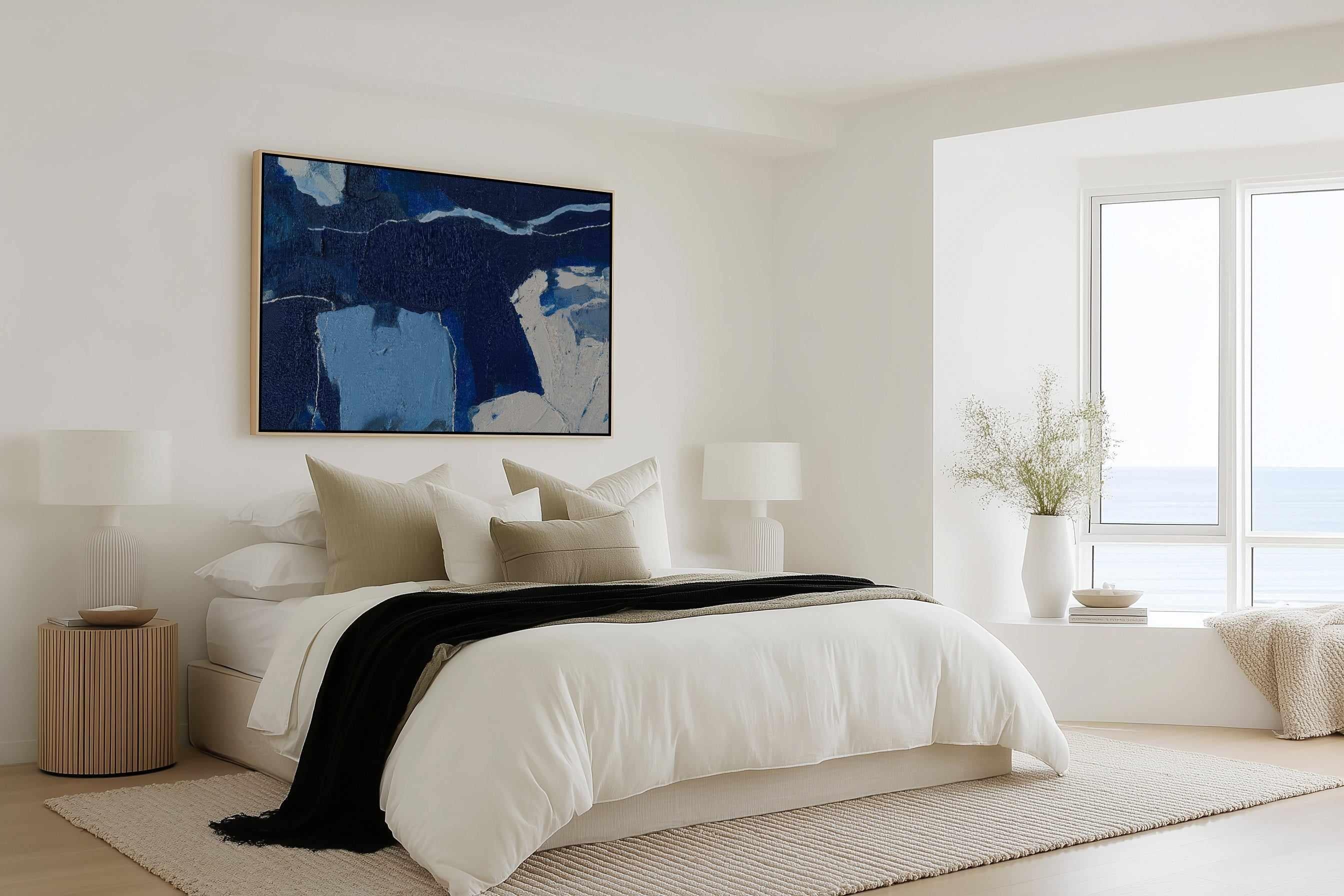 Arctic Navy Study III | Framed Canvas Art Print from Olive et Oriel where you can shop wallpaper and artworks online