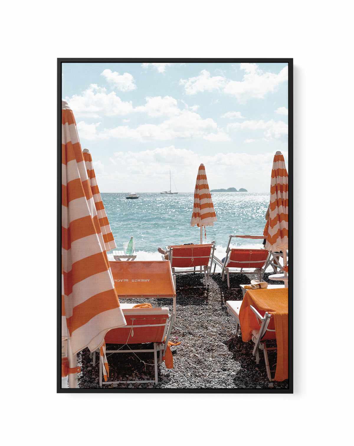 Arienzo Beach Club II, Amalfi | Framed Canvas Art Print