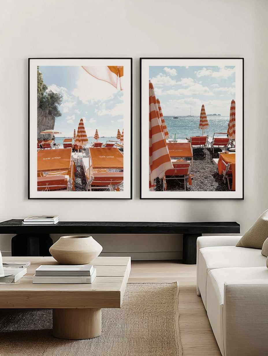 Arienzo Beach Club I & II by Teigan Geercke Art Print Set of 2 | Matching Wall Art from Olive et Oriel where you can shop wallpaper and artworks online