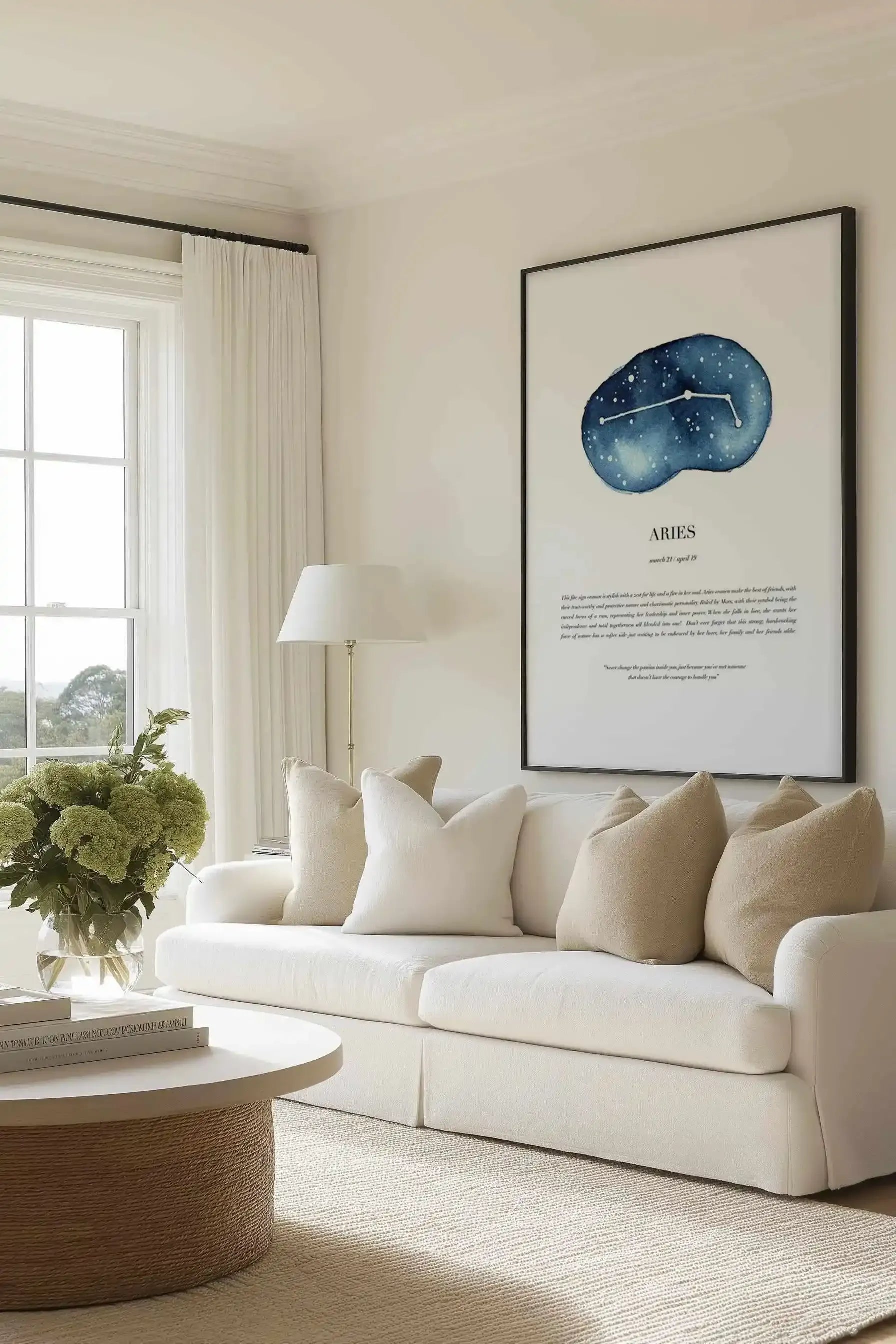 Aries | Watercolour Zodiac Art Print from Olive et Oriel where you can shop wallpaper and artworks online