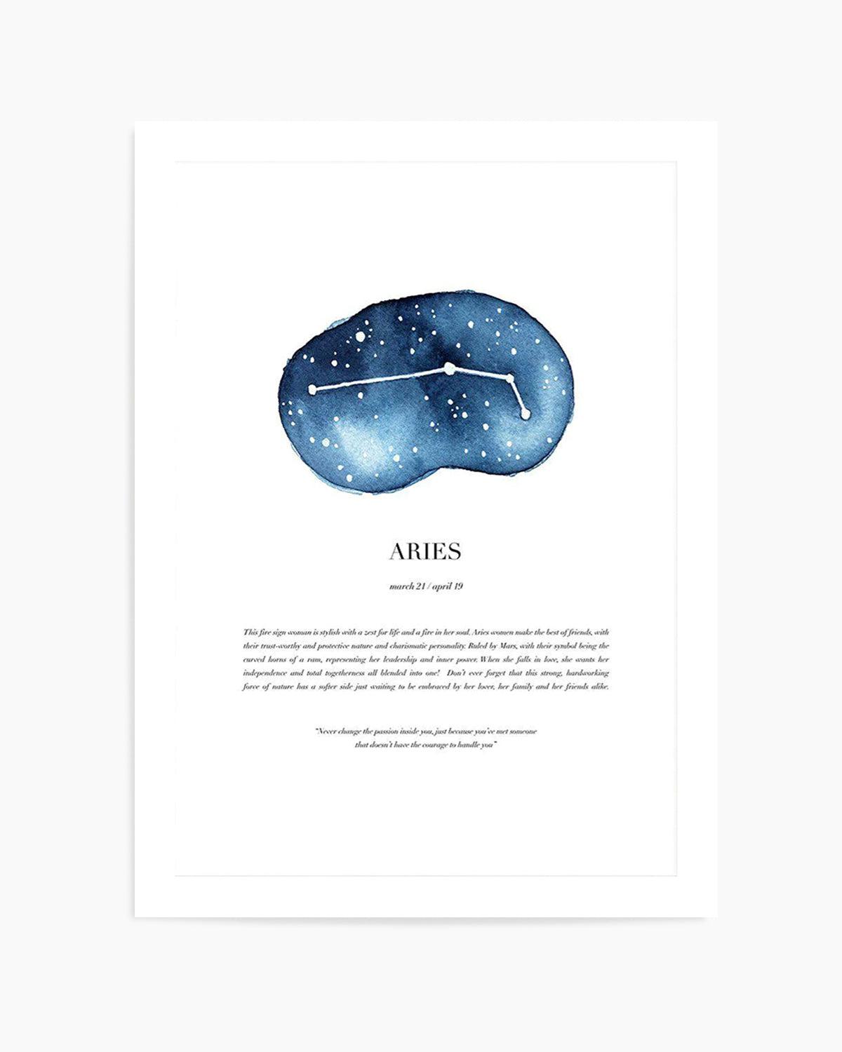 Aries | Watercolour Zodiac Art Print