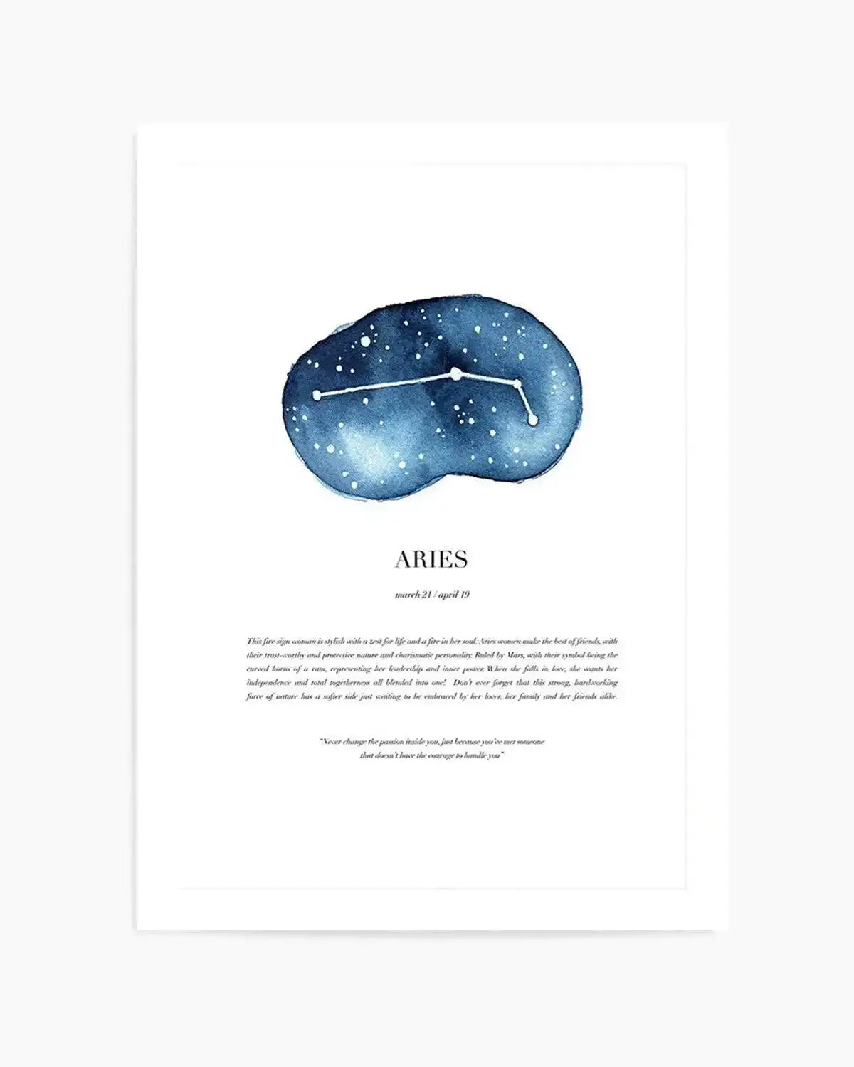 Aries | Watercolour Zodiac Art Print from Olive et Oriel where you can shop wallpaper and artworks online