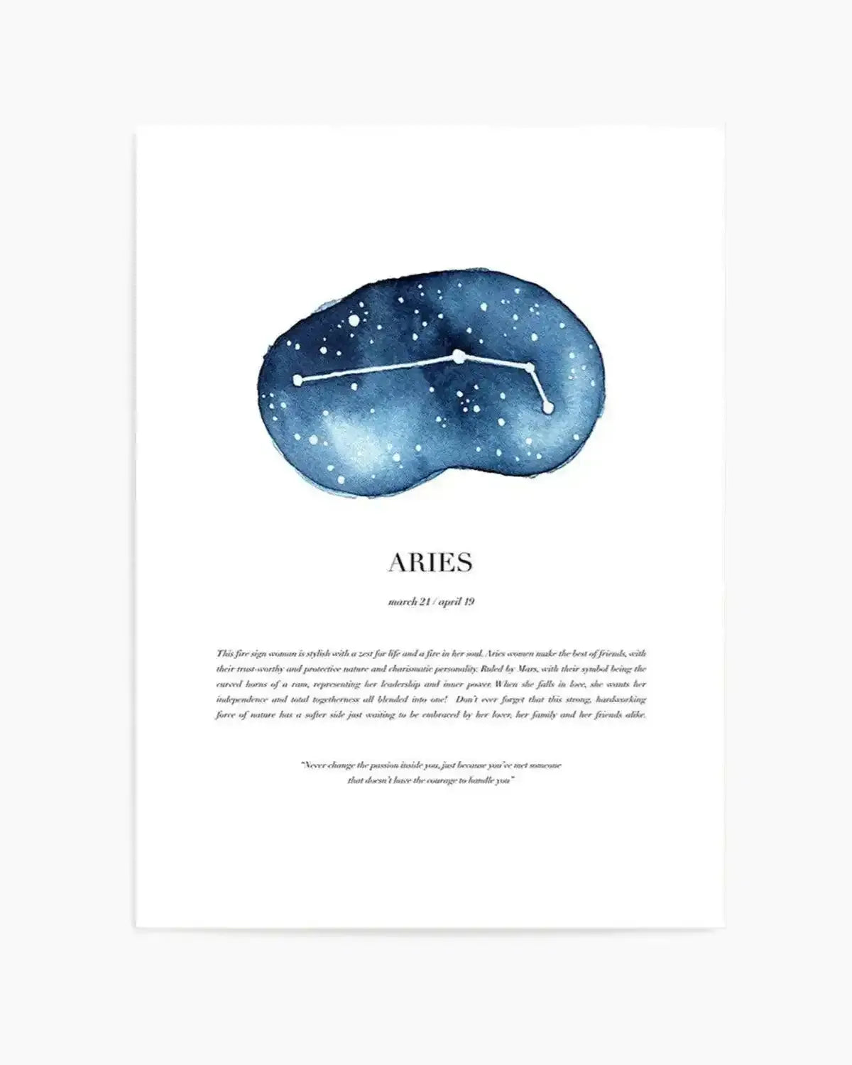 Aries | Watercolour Zodiac Art Print from Olive et Oriel where you can shop wallpaper and artworks online