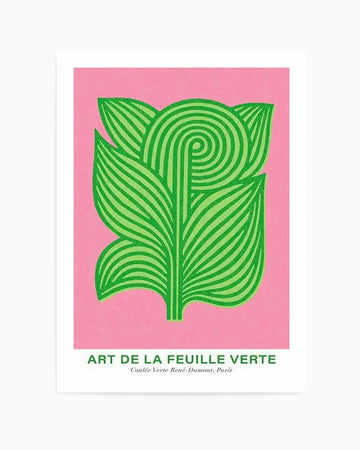 Art De La Feuille Verte Art Print bright & vibrant green art print