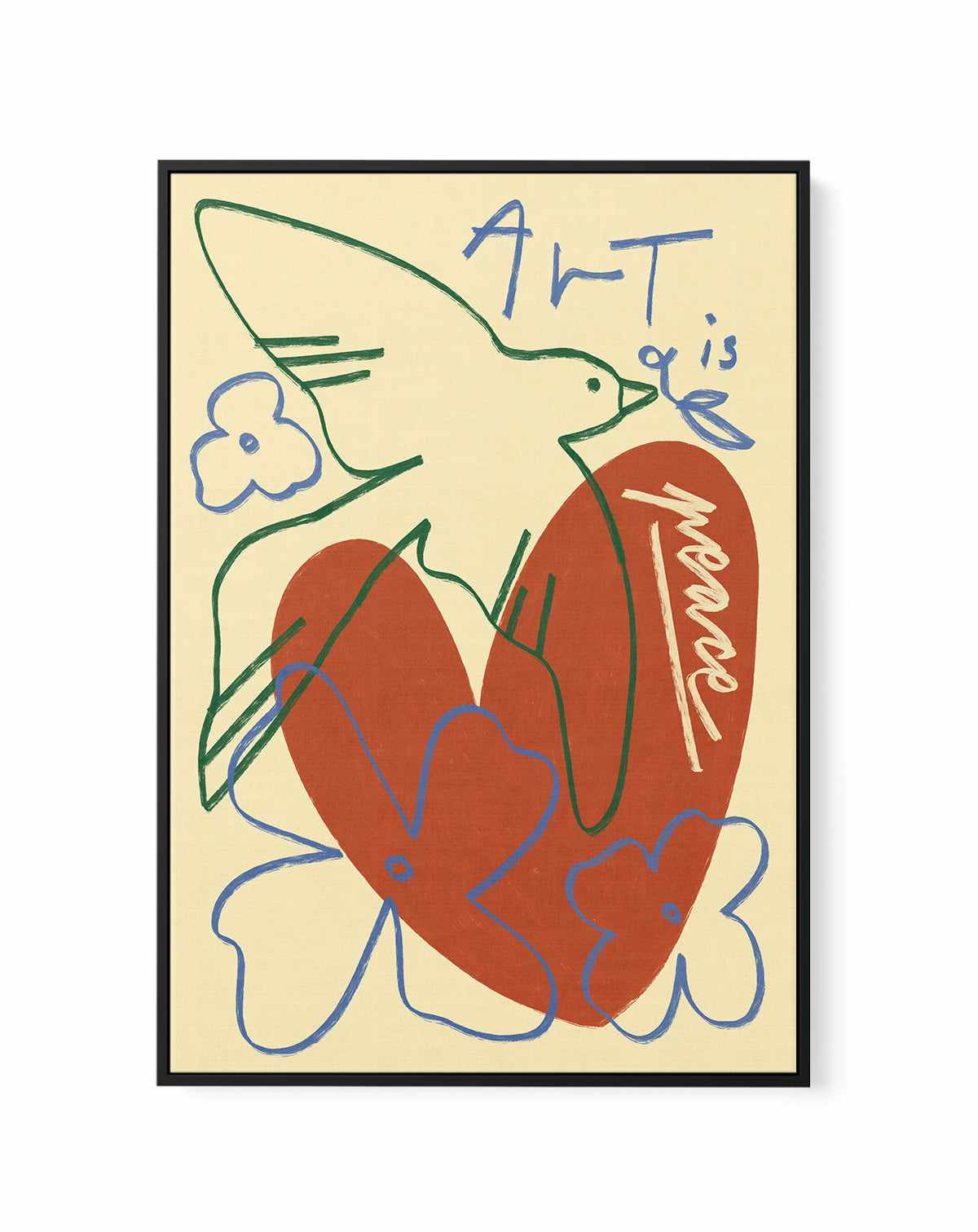 Art is Peace | Framed Canvas Art Print from Olive et Oriel where you can shop wallpaper and artworks online