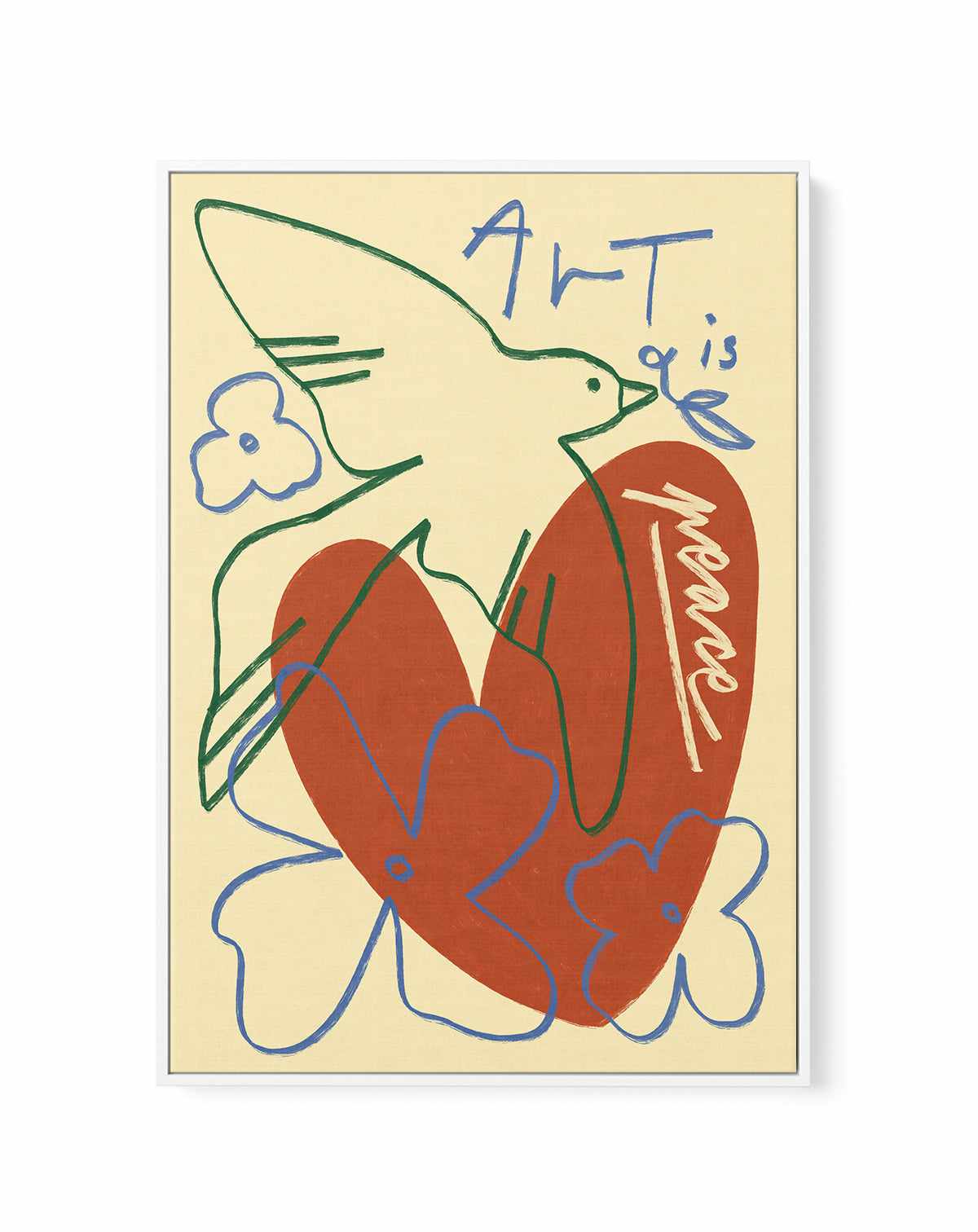 Art is Peace | Framed Canvas Art Print from Olive et Oriel where you can shop wallpaper and artworks online
