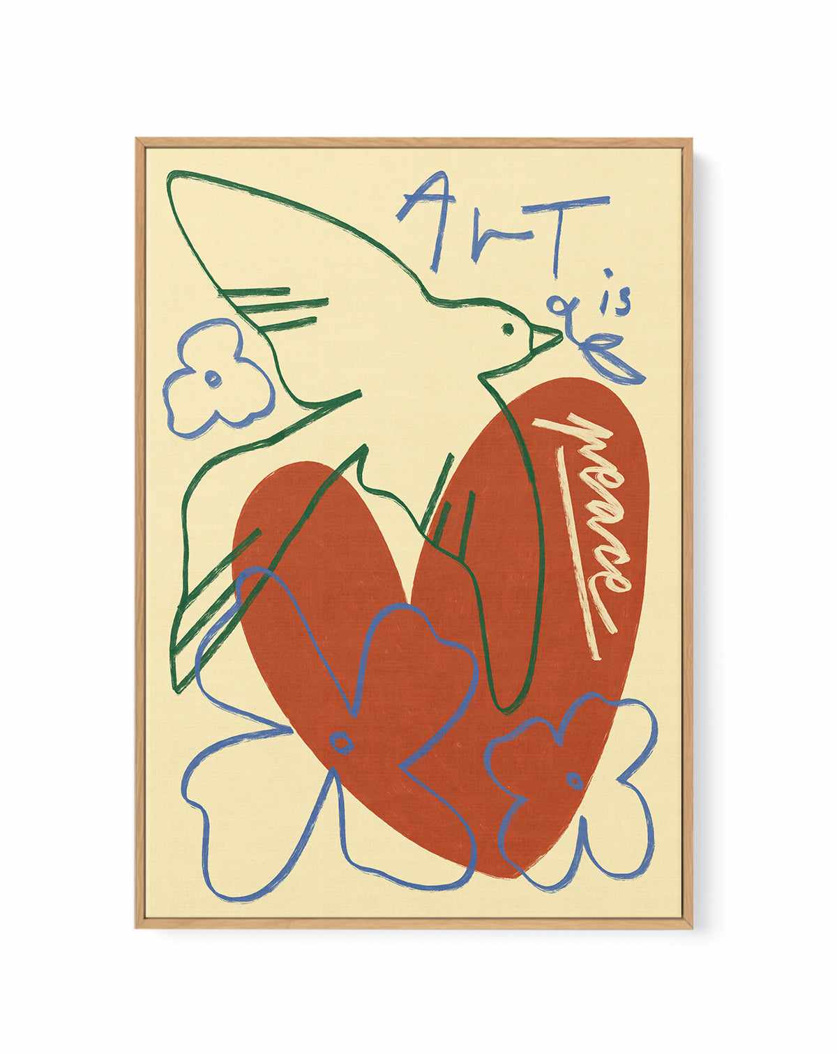 Art is Peace | Framed Canvas Art Print from Olive et Oriel where you can shop wallpaper and artworks online
