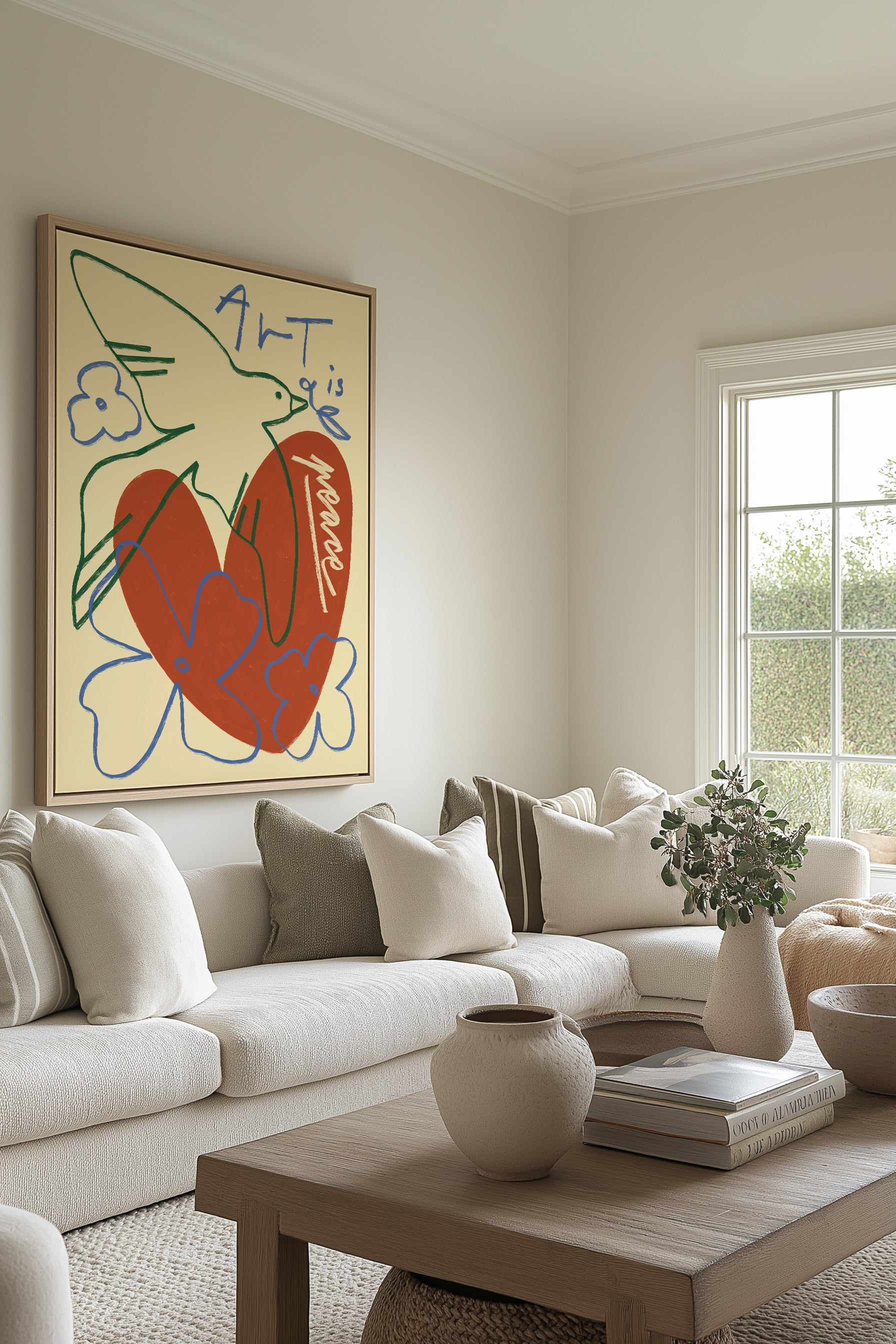 Art is Peace | Framed Canvas Art Print from Olive et Oriel where you can shop wallpaper and artworks online