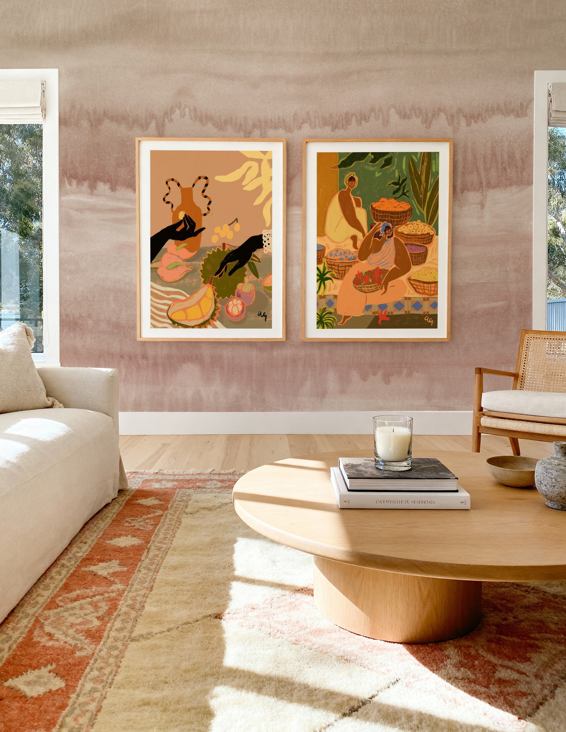 Flower Sisters by Arty Guava | Art Print from Olive et Oriel where you can shop wallpaper and artworks online