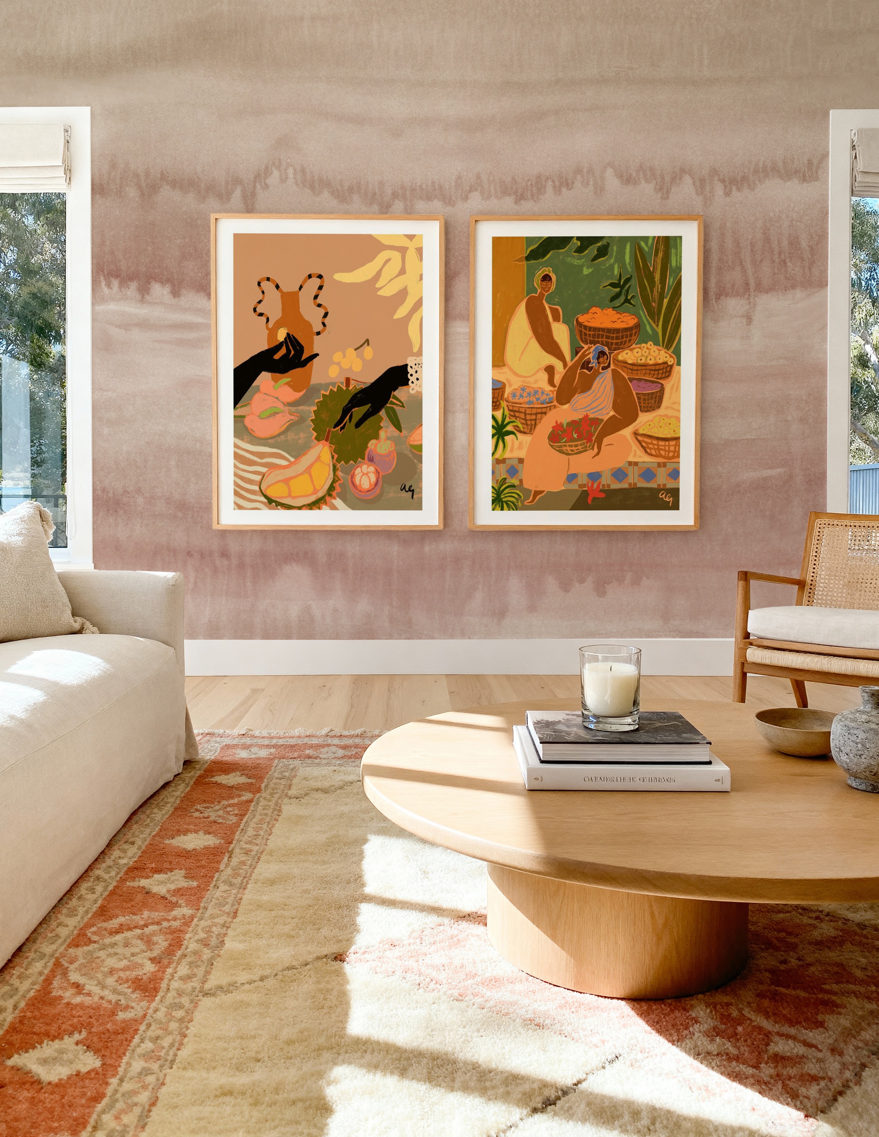 Flower Sisters by Arty Guava | Art Print from Olive et Oriel where you can shop wallpaper and artworks online