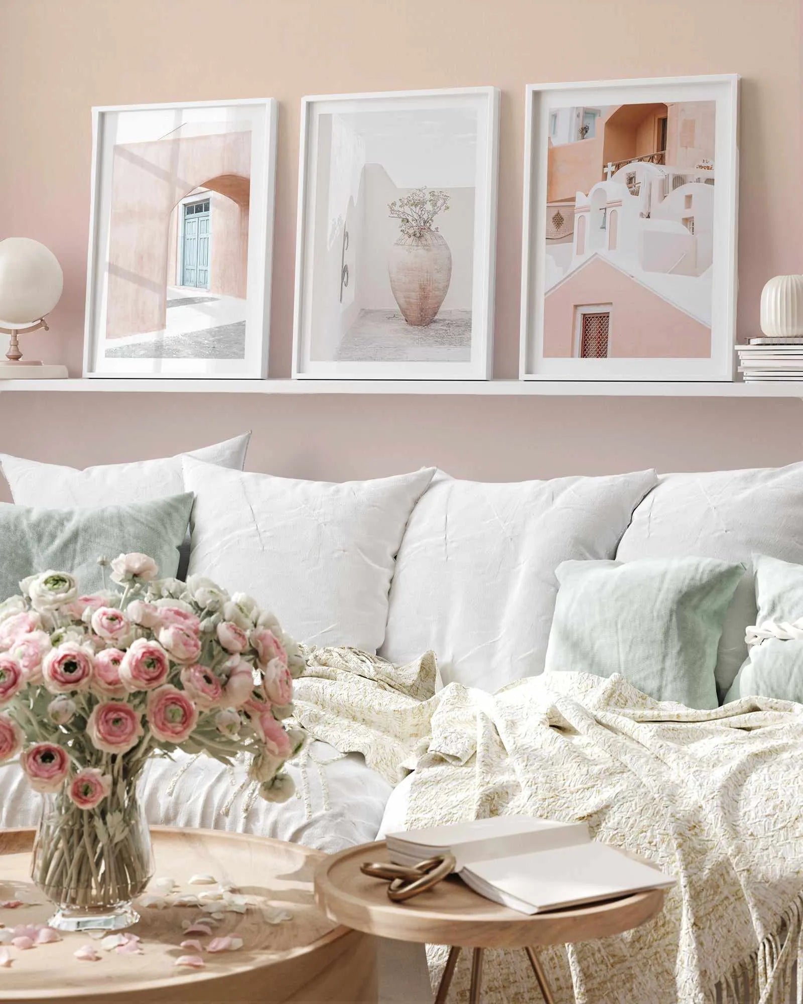 Aura in Pink Sands Wallpaper from Olive et Oriel where you can shop wallpaper and artworks online