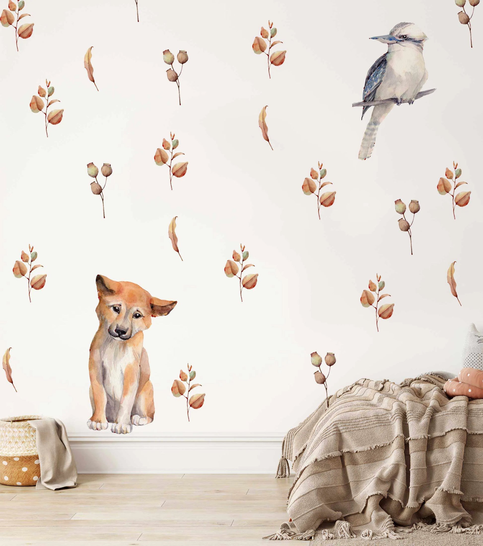 Australian Bush Decal set-Decals-Olive et Oriel-Decorate your kids bedroom wall decor with removable wall decals, these fabric kids decals are a great way to add colour and update your children's bedroom. Available as girls wall decals or boys wall decals, there are also nursery decals.