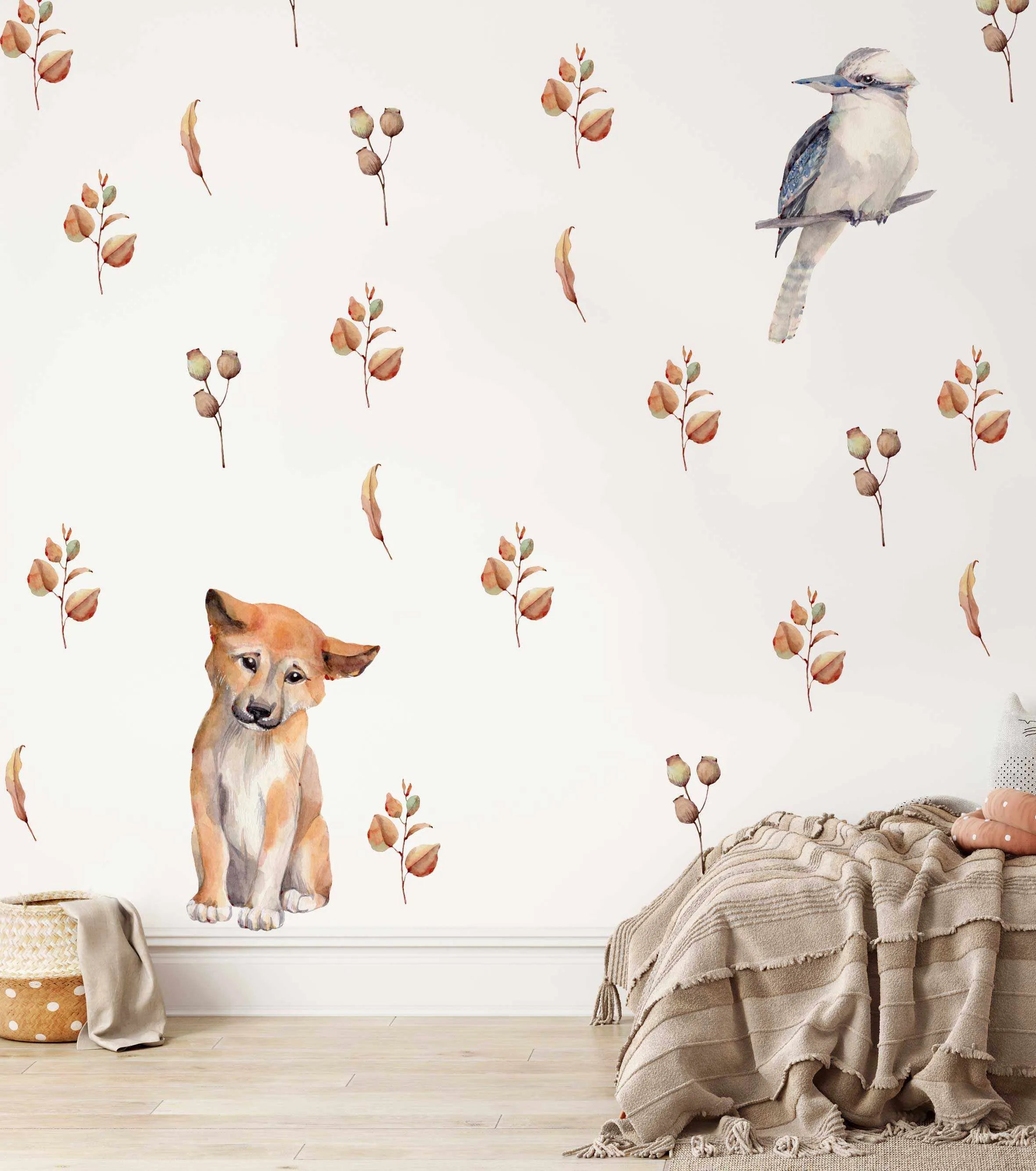 Australian Bush Decal set-Decals-Olive et Oriel-Decorate your kids bedroom wall decor with removable wall decals, these fabric kids decals are a great way to add colour and update your children's bedroom. Available as girls wall decals or boys wall decals, there are also nursery decals.