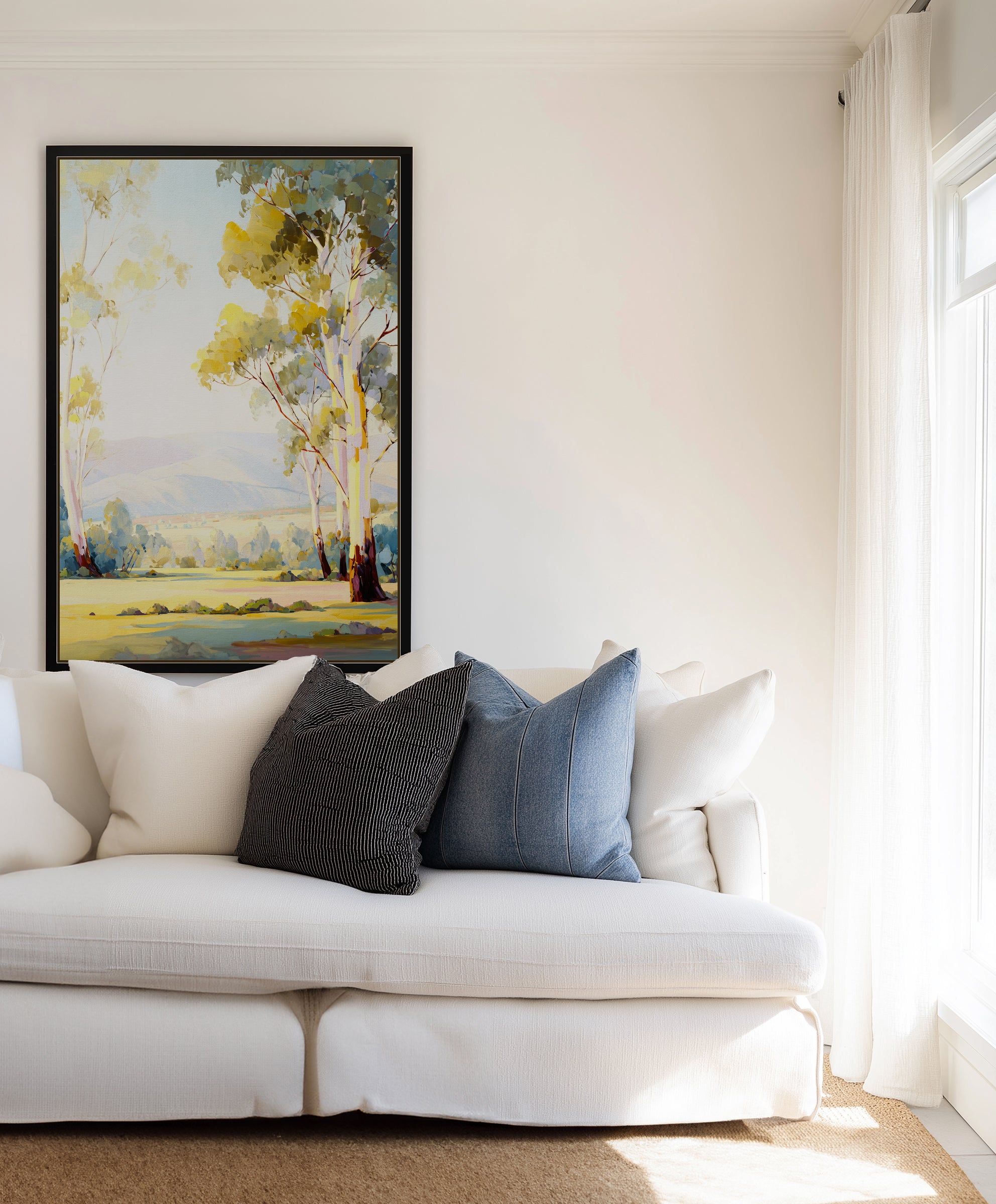 Australian Eucalyptus Trees I | Framed Canvas Art Print from Olive et Oriel where you can shop wallpaper and artworks online