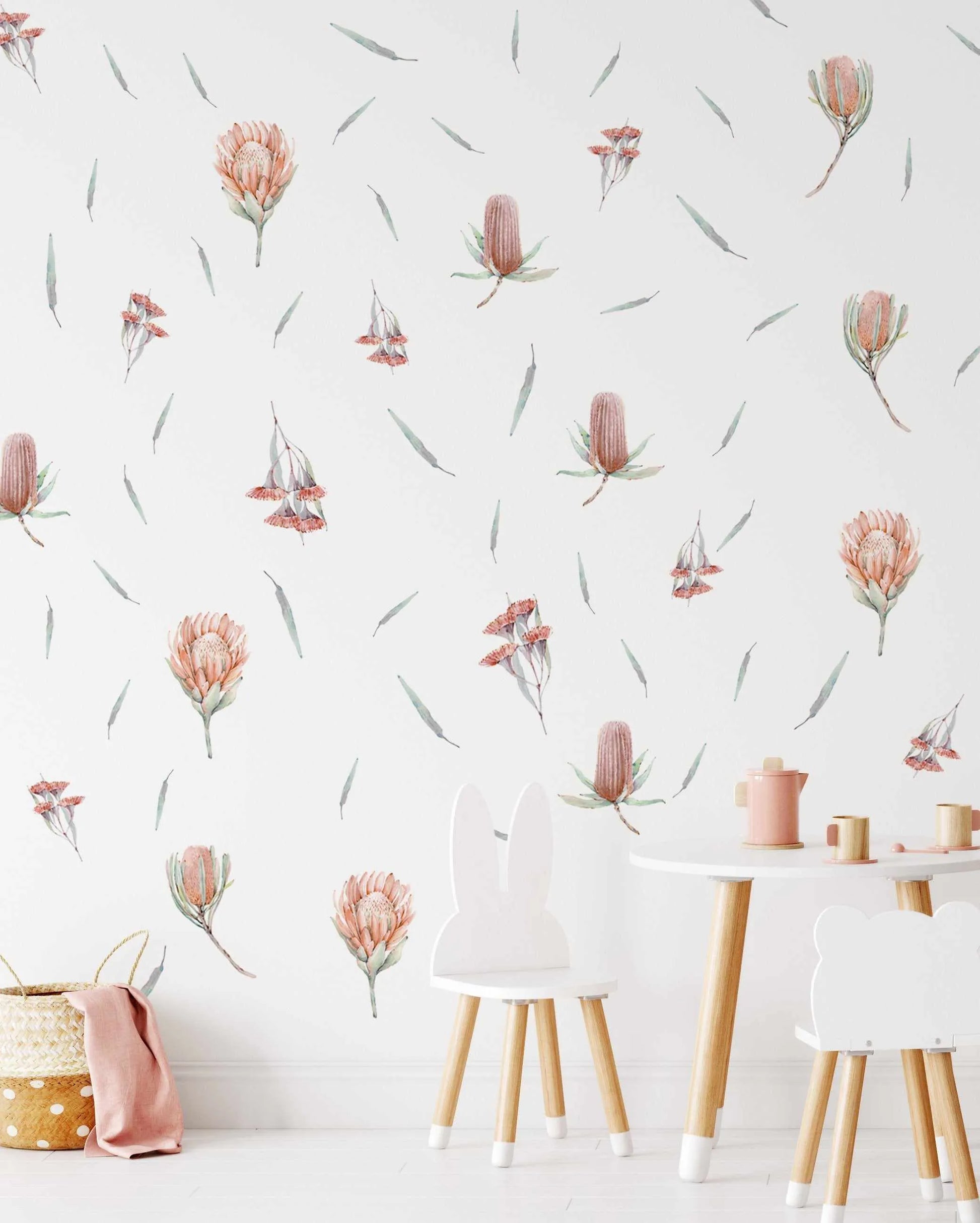 Australian Native Flowers Decal set-Decals-Olive et Oriel-Decorate your kids bedroom wall decor with removable wall decals, these fabric kids decals are a great way to add colour and update your children's bedroom. Available as girls wall decals or boys wall decals, there are also nursery decals.