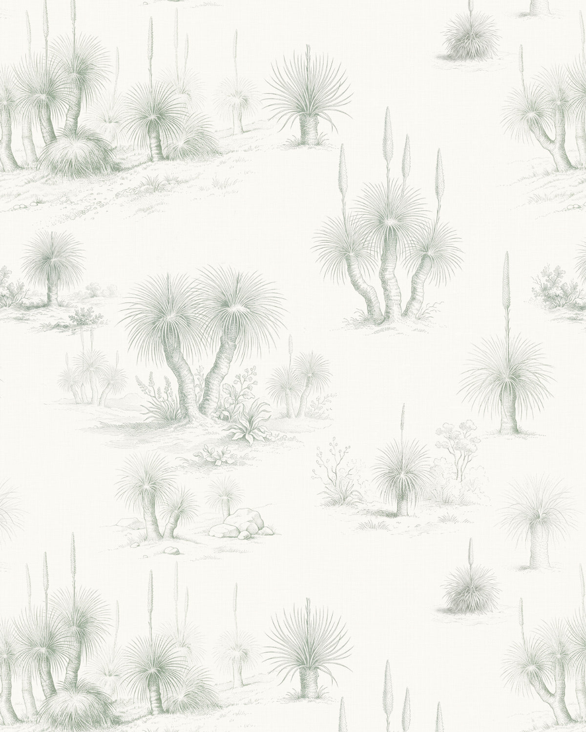 Australian Grass Trees Toile de Jouy Wallpaper