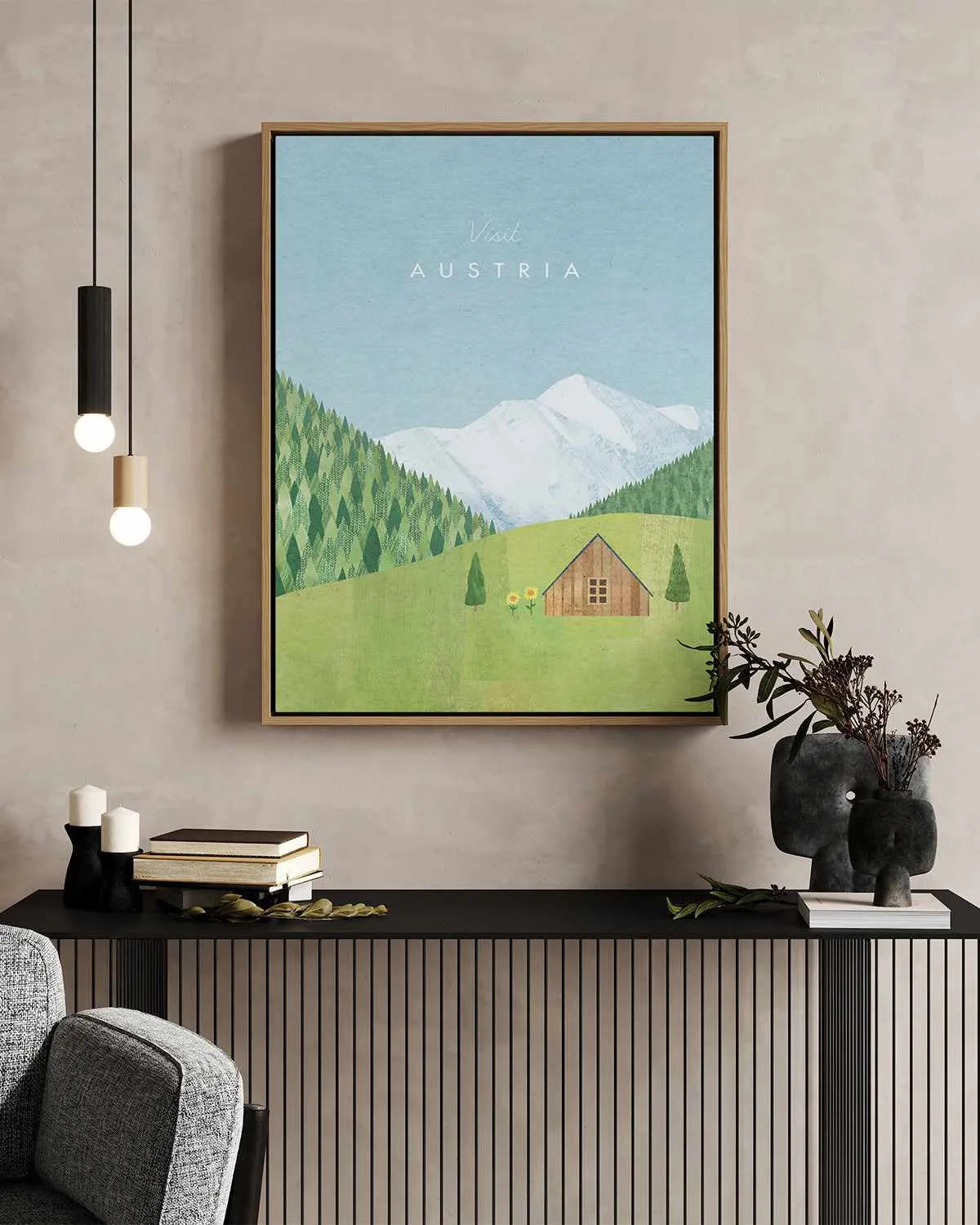 Austria by Henry Rivers | Framed Canvas Art Print from Olive et Oriel where you can shop wallpaper and artworks online