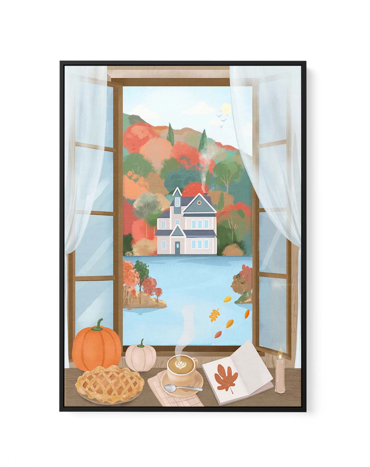 Autumn Cottage by Petra Lizde | Framed Canvas Art Print from Olive et Oriel where you can shop wallpaper and artworks online