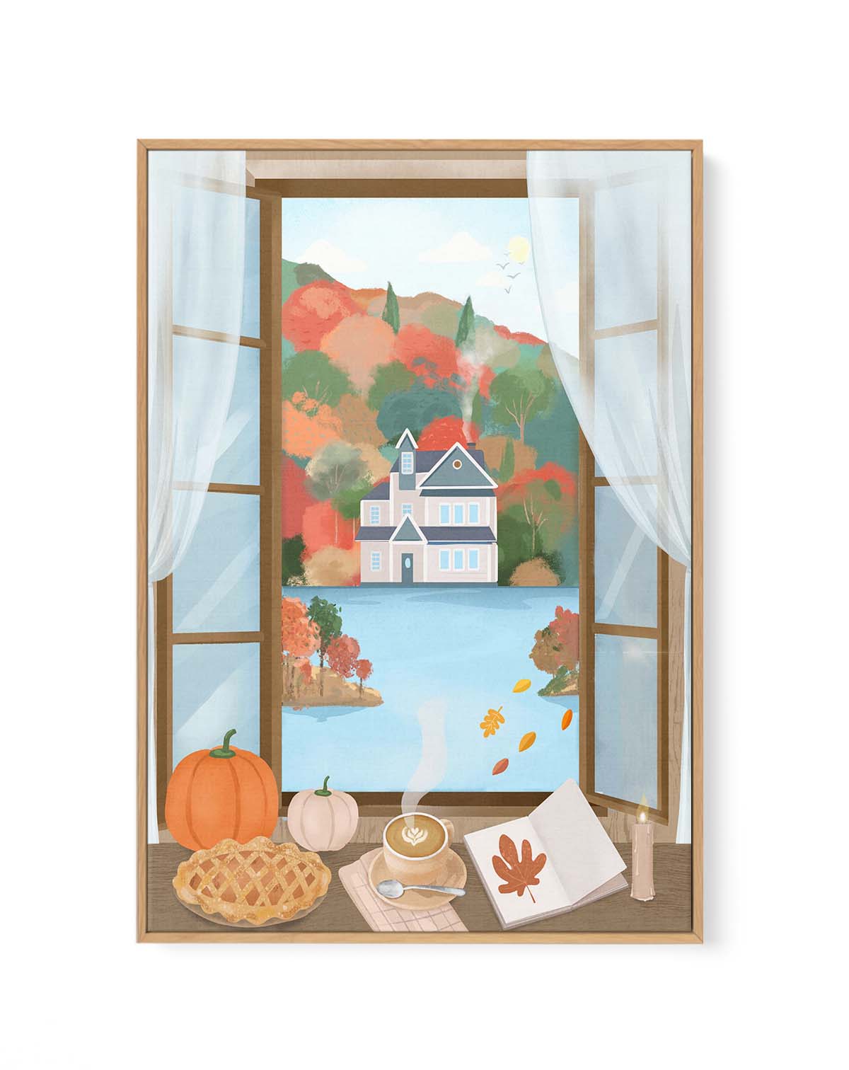 Autumn Cottage by Petra Lizde | Framed Canvas Art Print from Olive et Oriel where you can shop wallpaper and artworks online