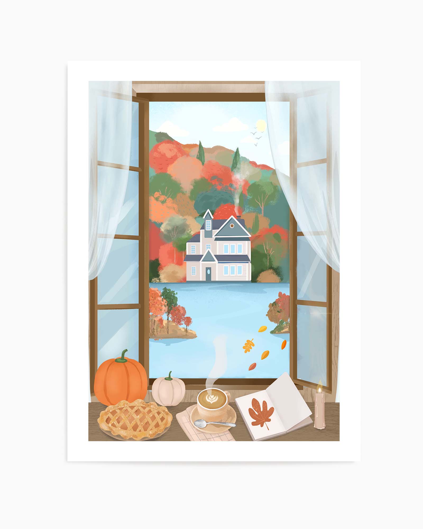 Autumn Cottage by Petra Lizde | Art Print from Olive et Oriel where you can shop wallpaper and artworks online