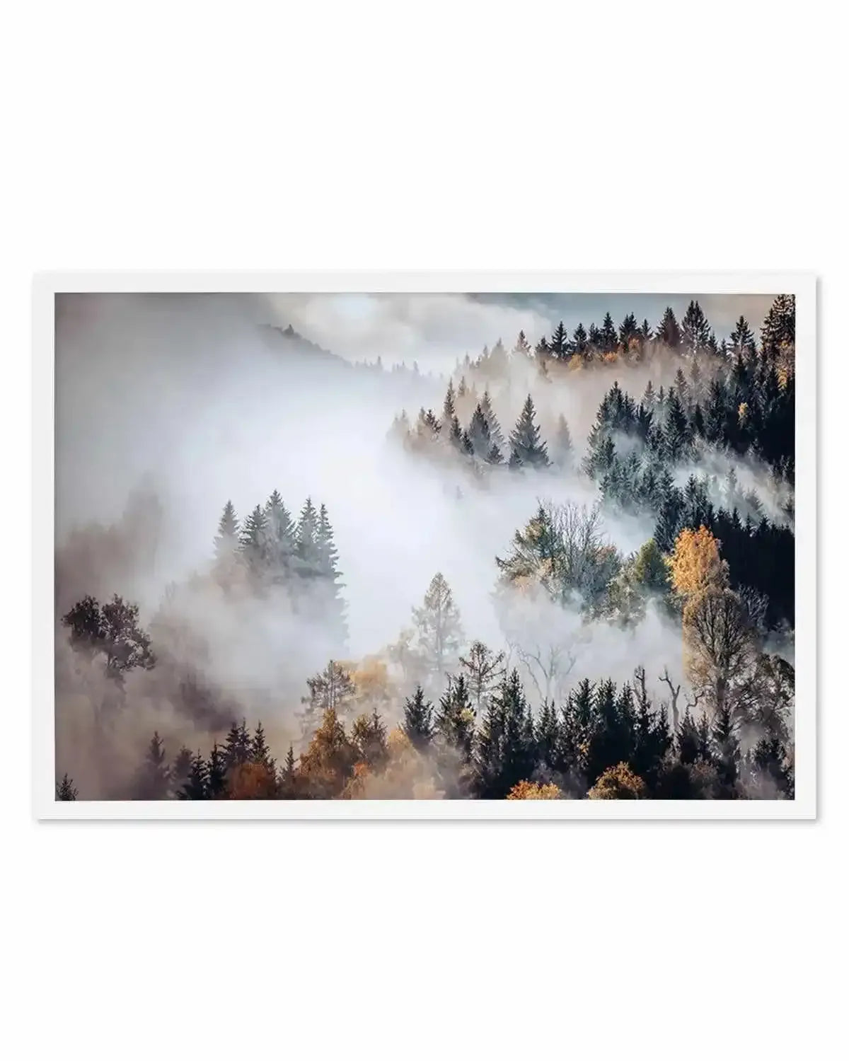 Autumn Forest Mist Art Print from Olive et Oriel where you can shop wallpaper and artworks online