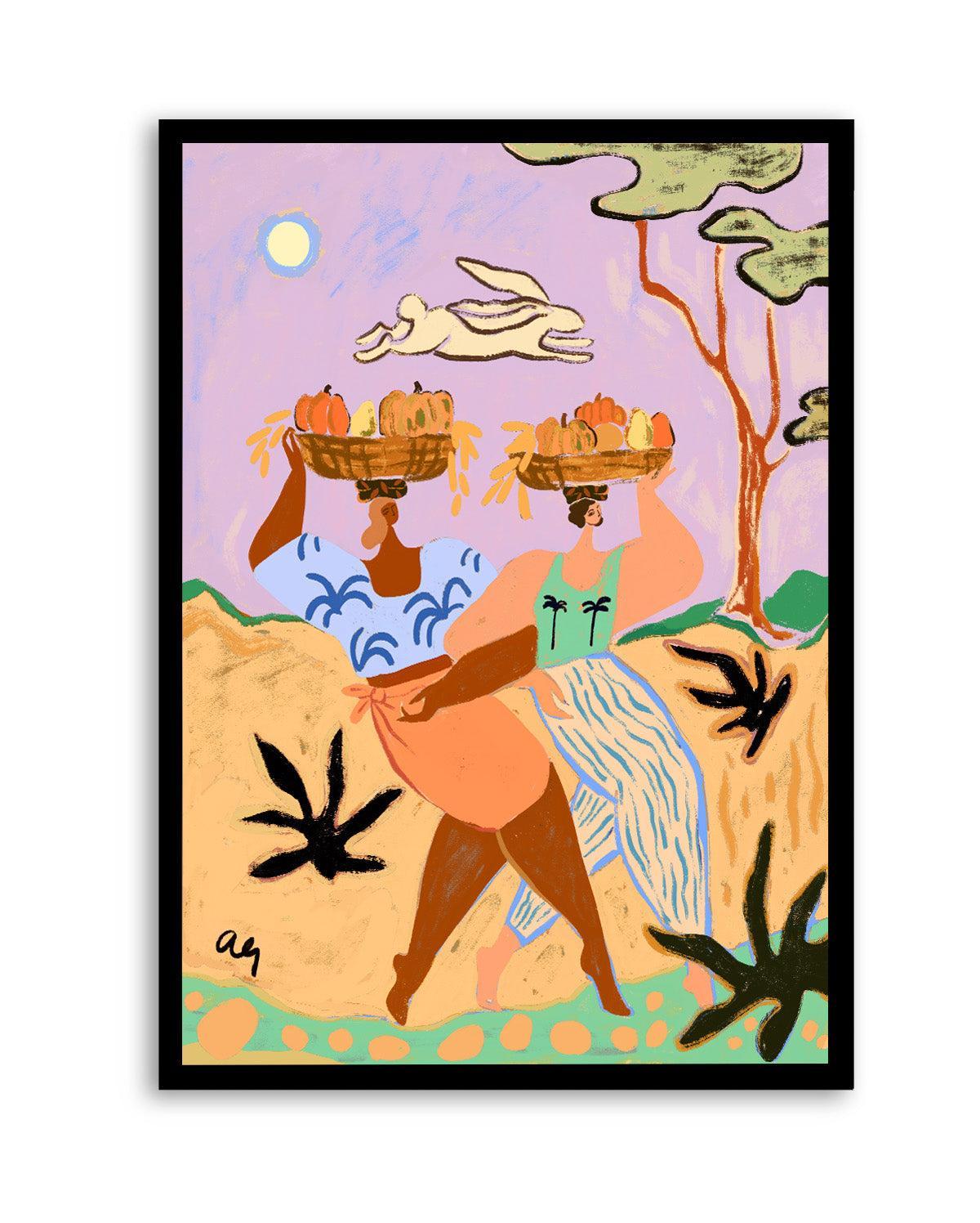 Autumn Sisters by Arty Guava | Art Print from Olive et Oriel where you can shop wallpaper and artworks online