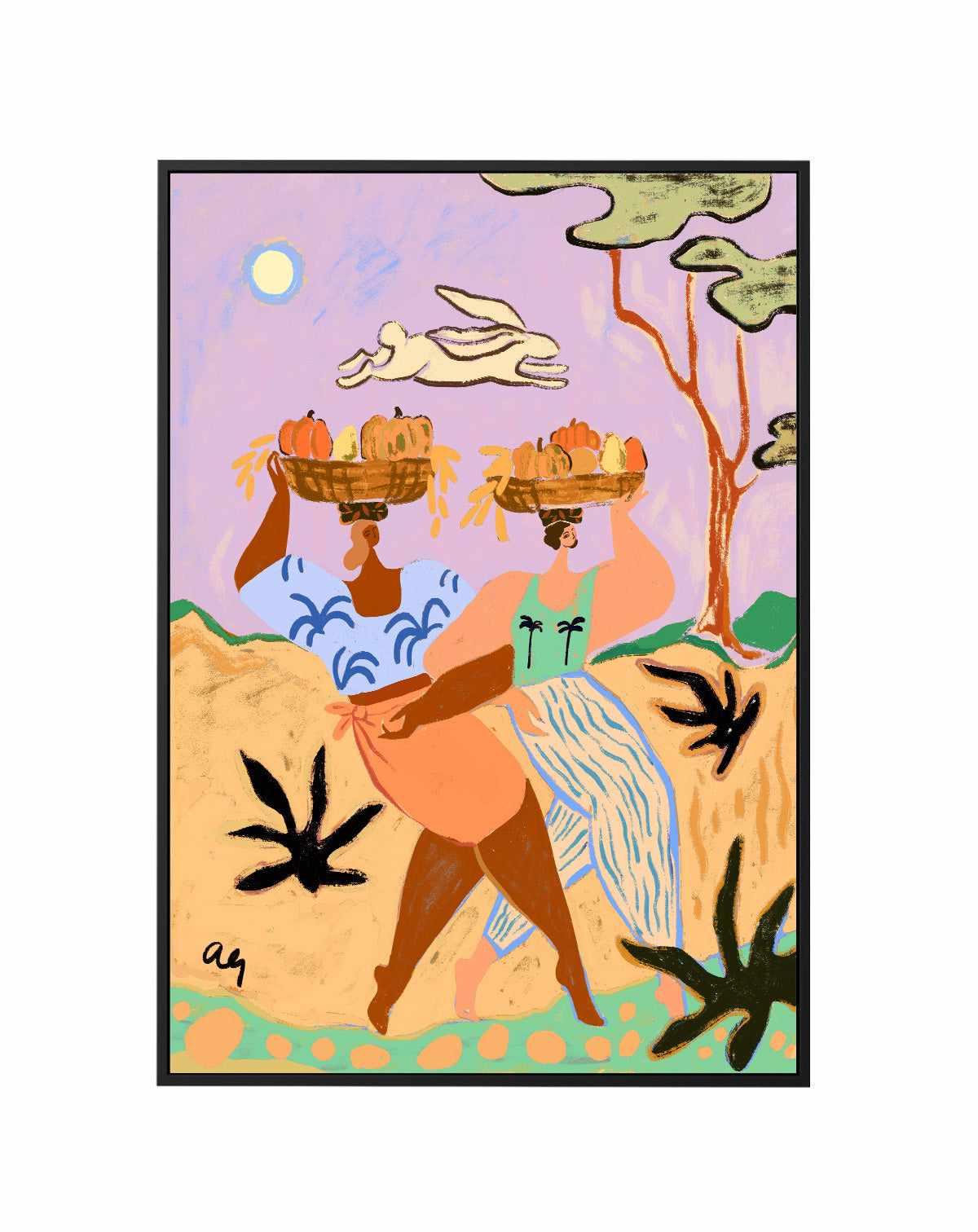 Autumn Sisters by Arty Guava | Framed Canvas Art Print from Olive et Oriel where you can shop wallpaper and artworks online