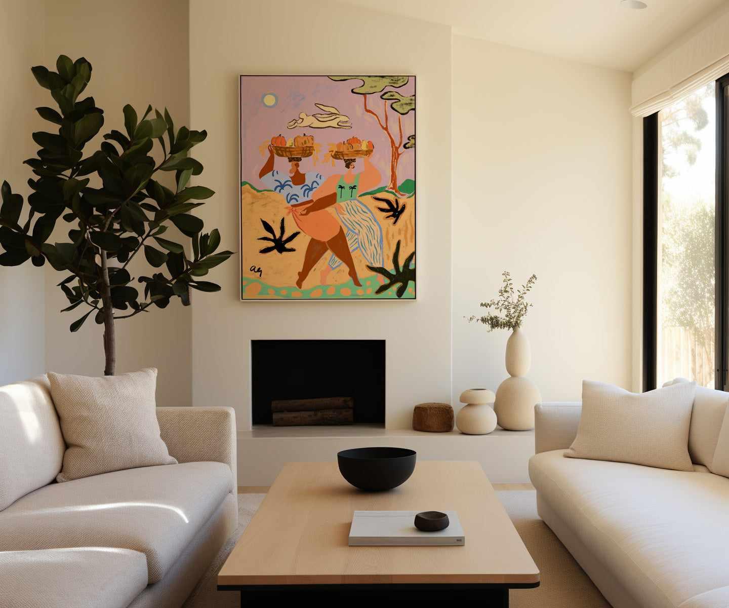 Autumn Sisters by Arty Guava | Framed Canvas Art Print from Olive et Oriel where you can shop wallpaper and artworks online