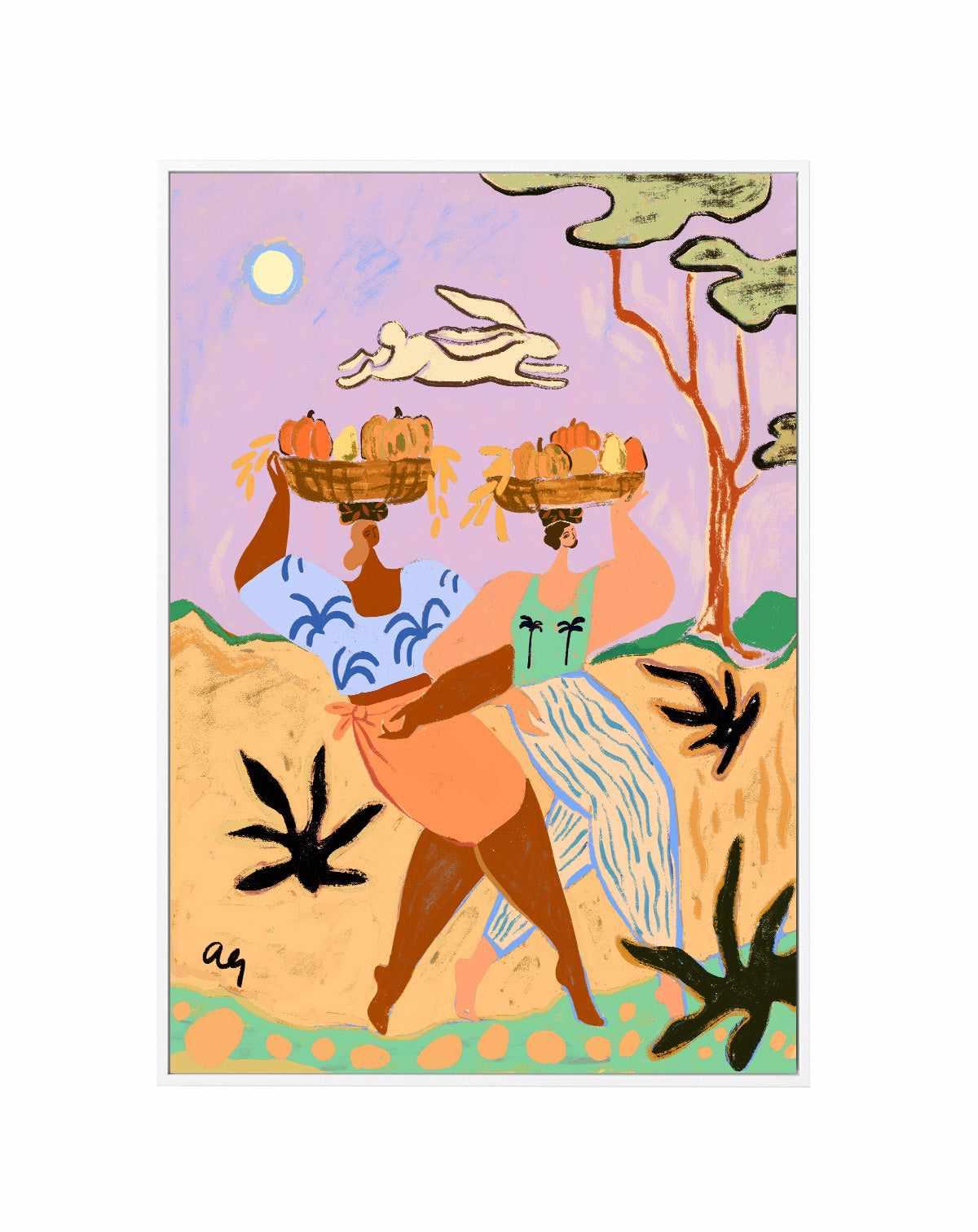 Autumn Sisters by Arty Guava | Framed Canvas Art Print from Olive et Oriel where you can shop wallpaper and artworks online