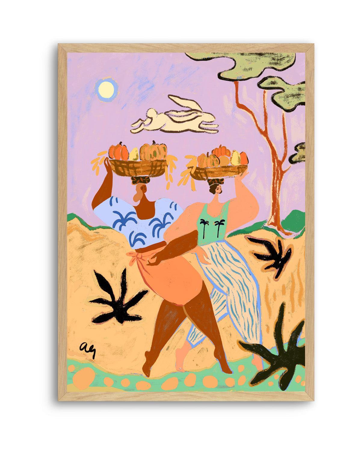 Autumn Sisters by Arty Guava | Art Print from Olive et Oriel where you can shop wallpaper and artworks online