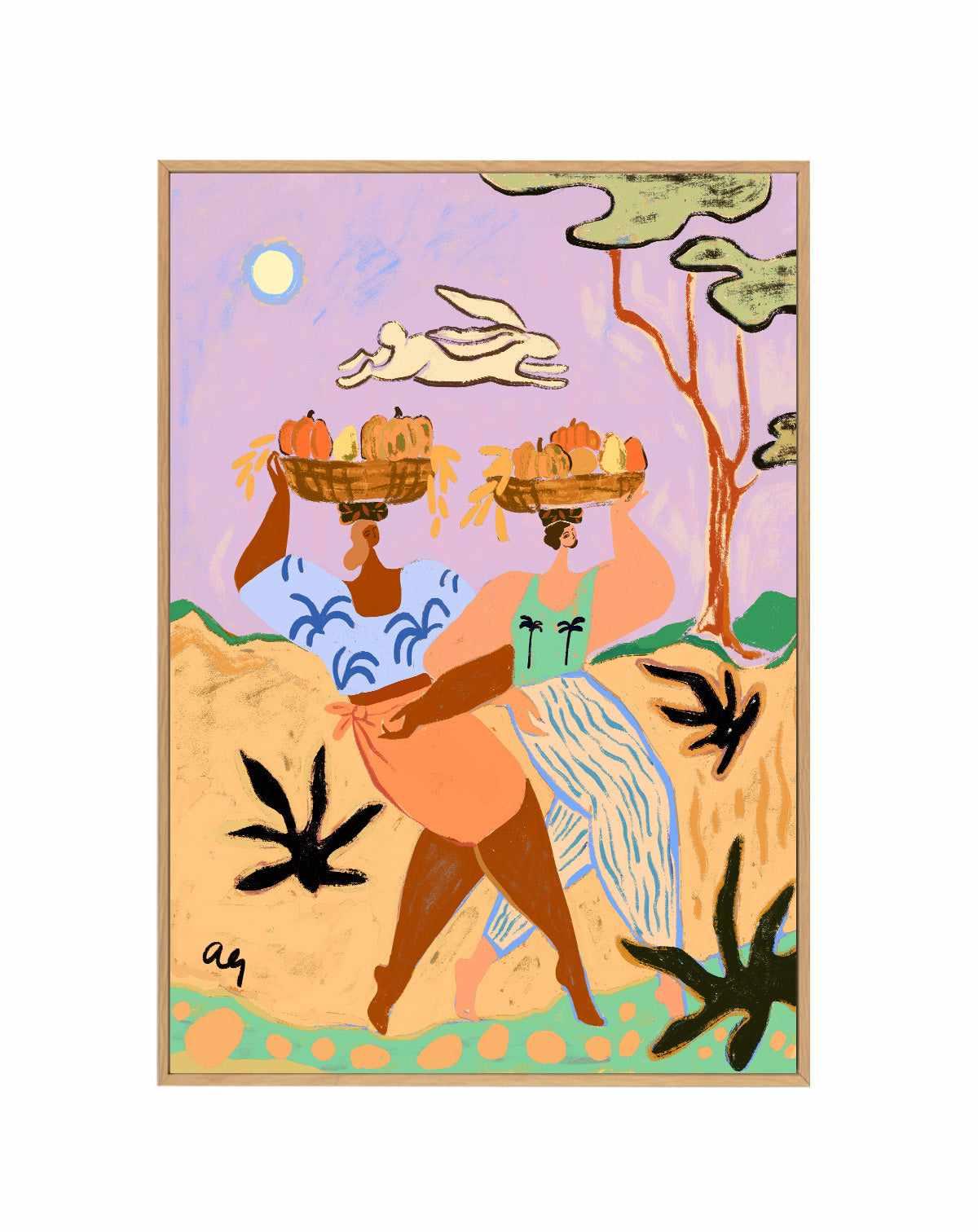 Autumn Sisters by Arty Guava | Framed Canvas Art Print from Olive et Oriel where you can shop wallpaper and artworks online