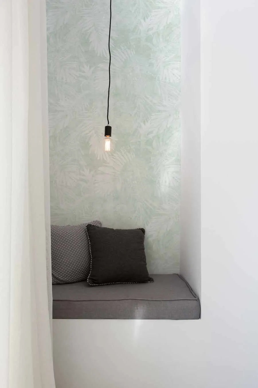 Avalon Palm Wallpaper in Sage-Wallpaper-Buy Australian Removable Wallpaper Now Sage Green Wallpaper Peel And Stick Wallpaper Online At Olive et Oriel Custom Made Wallpapers Wall Papers Decorate Your Bedroom Living Room Kids Room or Commercial Interior