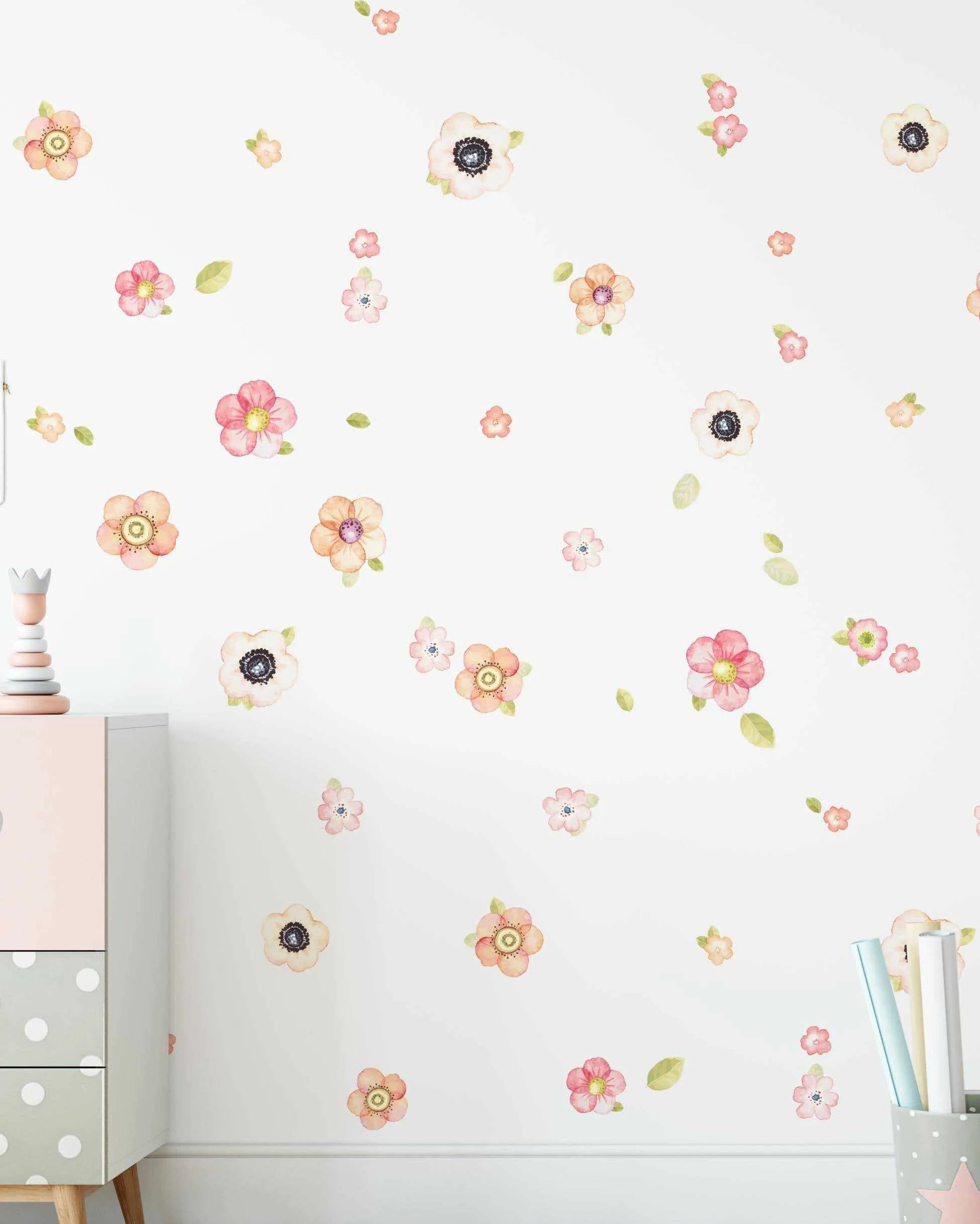 Avas Garden Decal Set-Decals-Olive et Oriel-Decorate your kids bedroom wall decor with removable wall decals, these fabric kids decals are a great way to add colour and update your children's bedroom. Available as girls wall decals or boys wall decals, there are also nursery decals.
