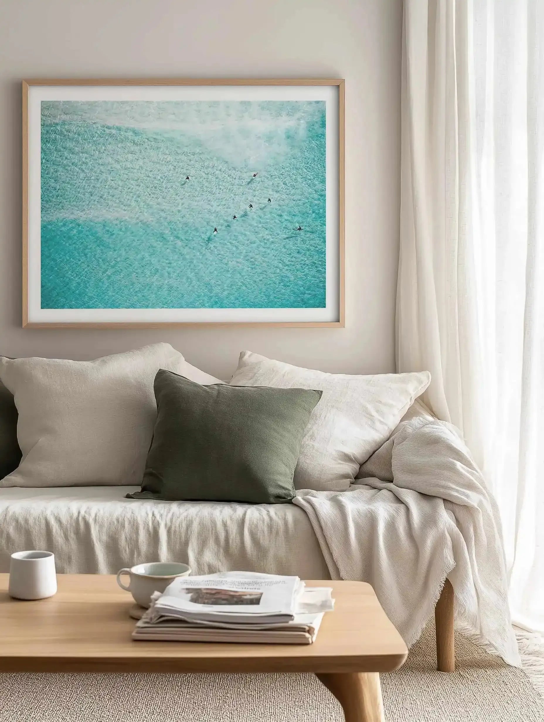 Azure Waters, Bondi | Aerial Photo Wall Art Print from Olive et Oriel where you can shop wallpaper and artworks online
