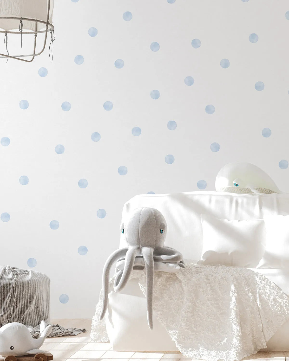 Blue Watercolour Dots Decal Set from Olive et Oriel where you can shop wallpaper and artworks online