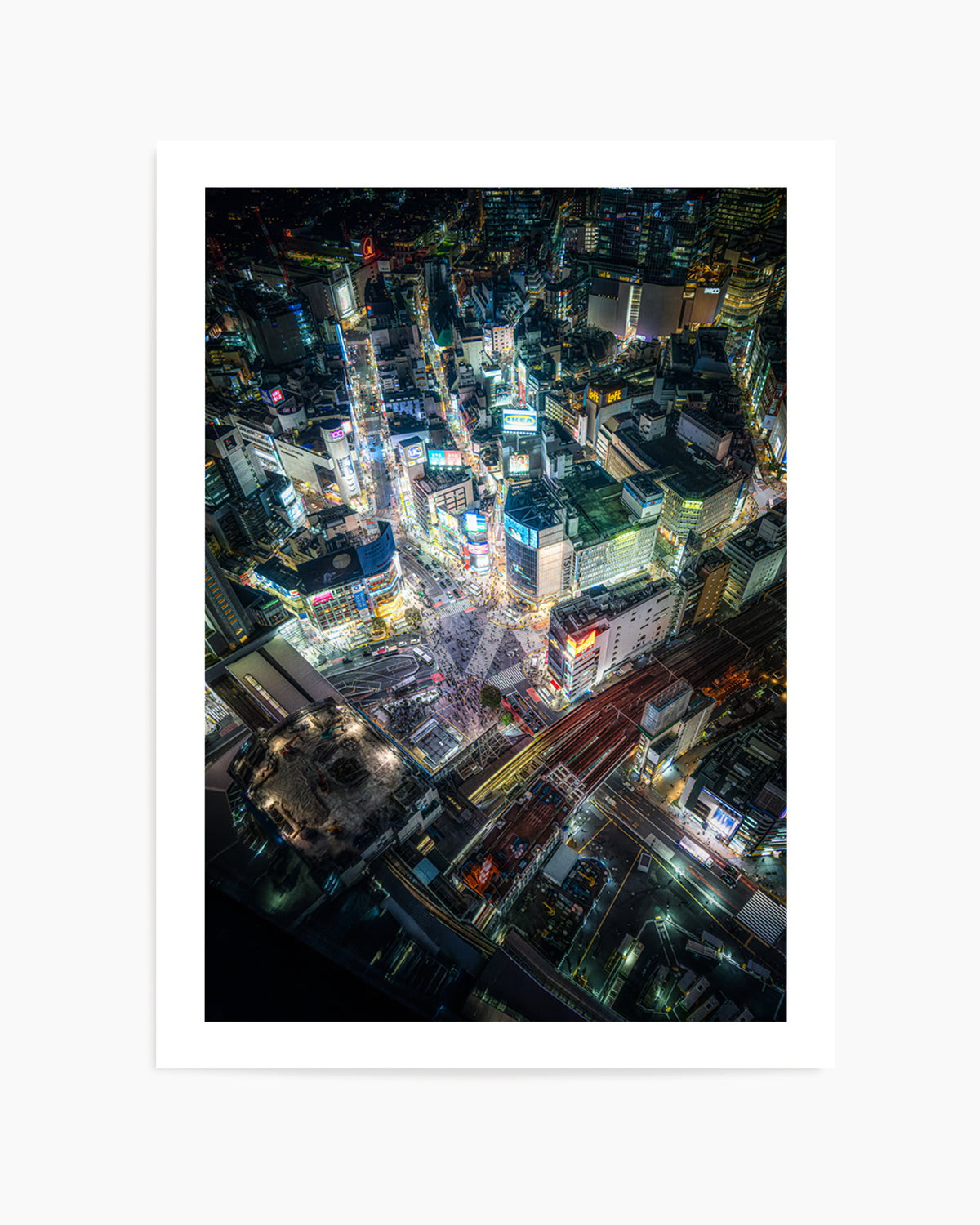 Bustling City Night Lights by Naka | Art Print
