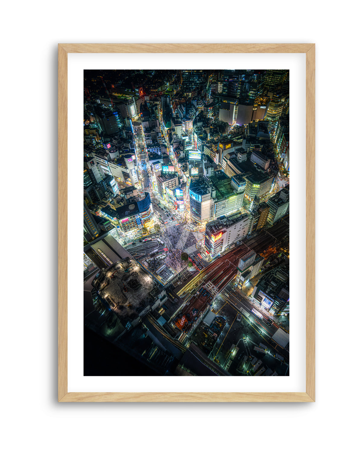 Bustling City Night Lights by Naka | Art Print