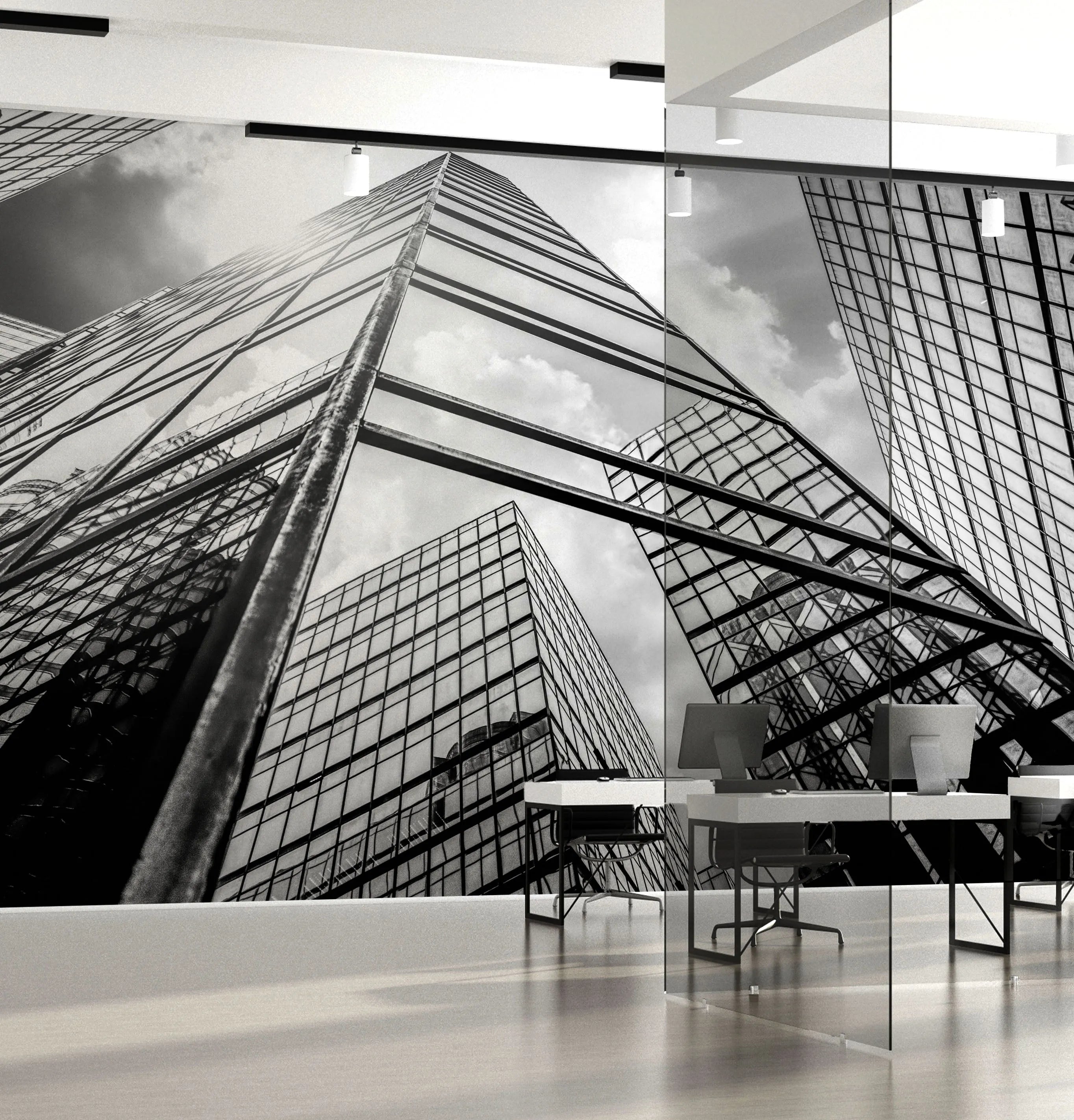 Abstract City Heights Photo Mural Wallpaper from Olive et Oriel where you can shop wallpaper and artworks online