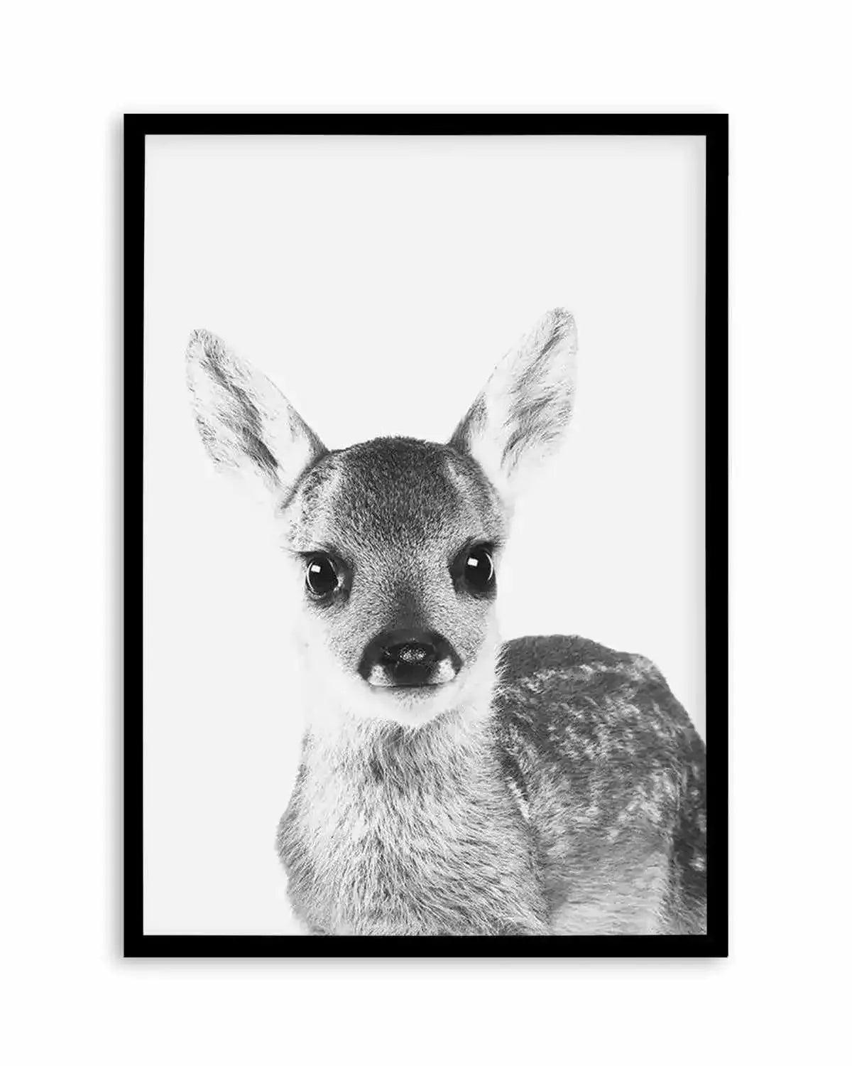 Baby Deer | B&W Art Print from Olive et Oriel where you can shop wallpaper and artworks online