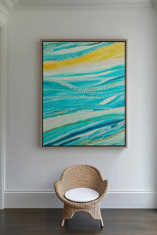 Bagay Flowing II PT by Bri Chelman | Framed Canvas Art Print