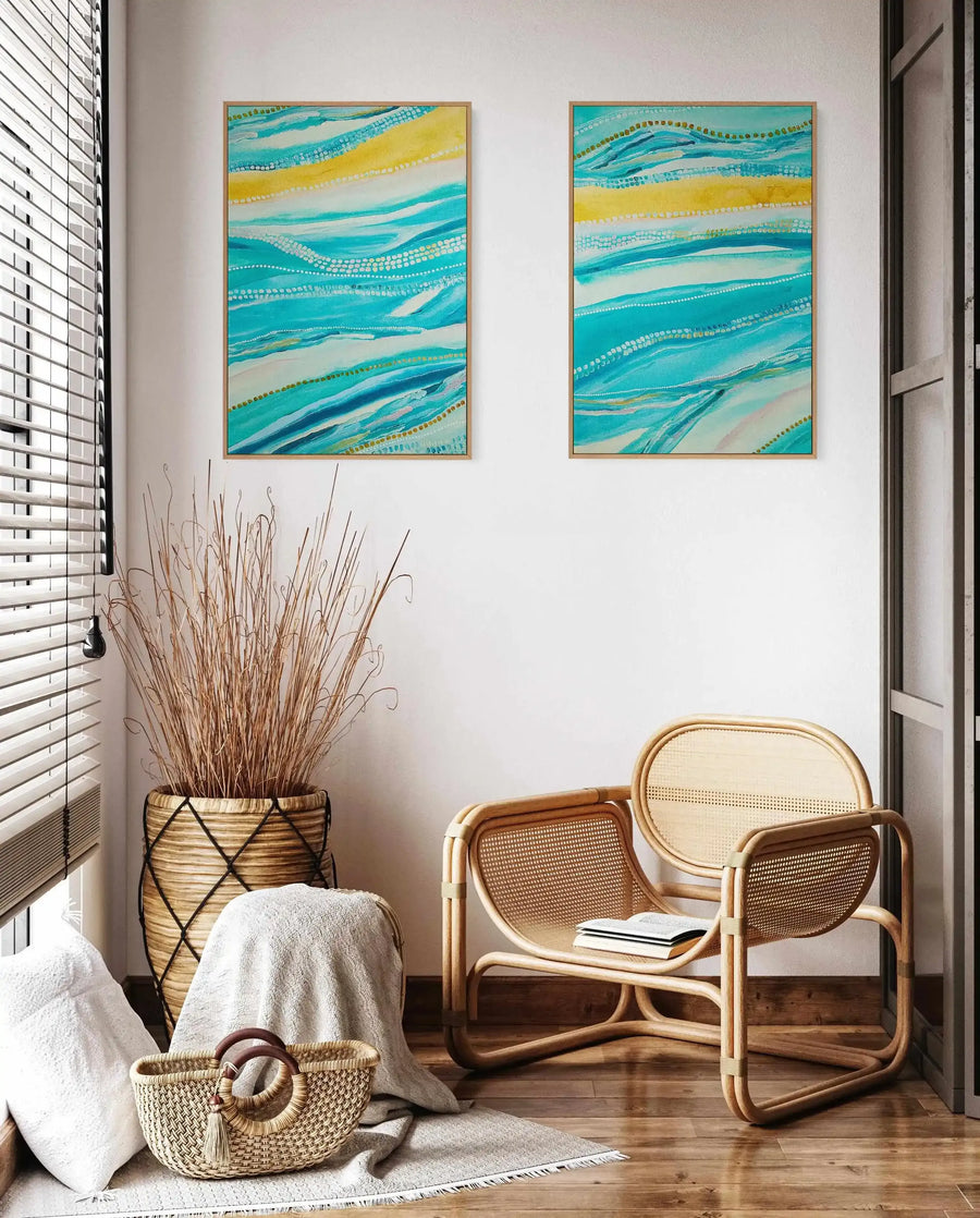 Bagay Flowing II PT by Bri Chelman | Framed Canvas Art Print from Olive et Oriel where you can shop wallpaper and artworks online