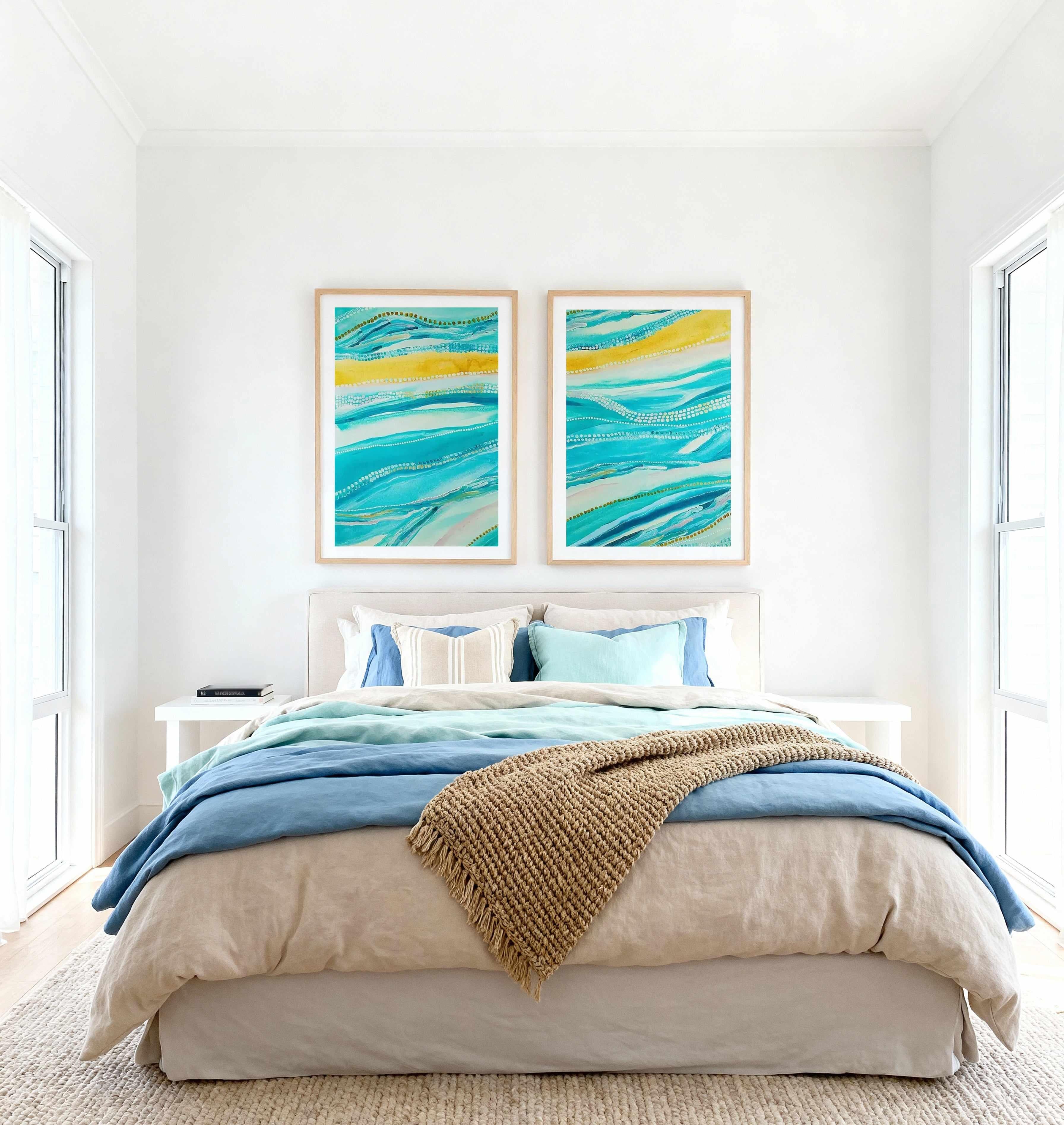 Bagay Flowing I & II by Bri Chelman Art Print Set of 2 | Matching Wall Art