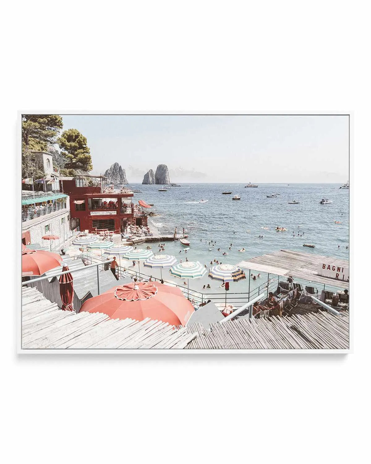 Bagni da Marina, Capri | Framed Canvas Art Print from Olive et Oriel where you can shop wallpaper and artworks online