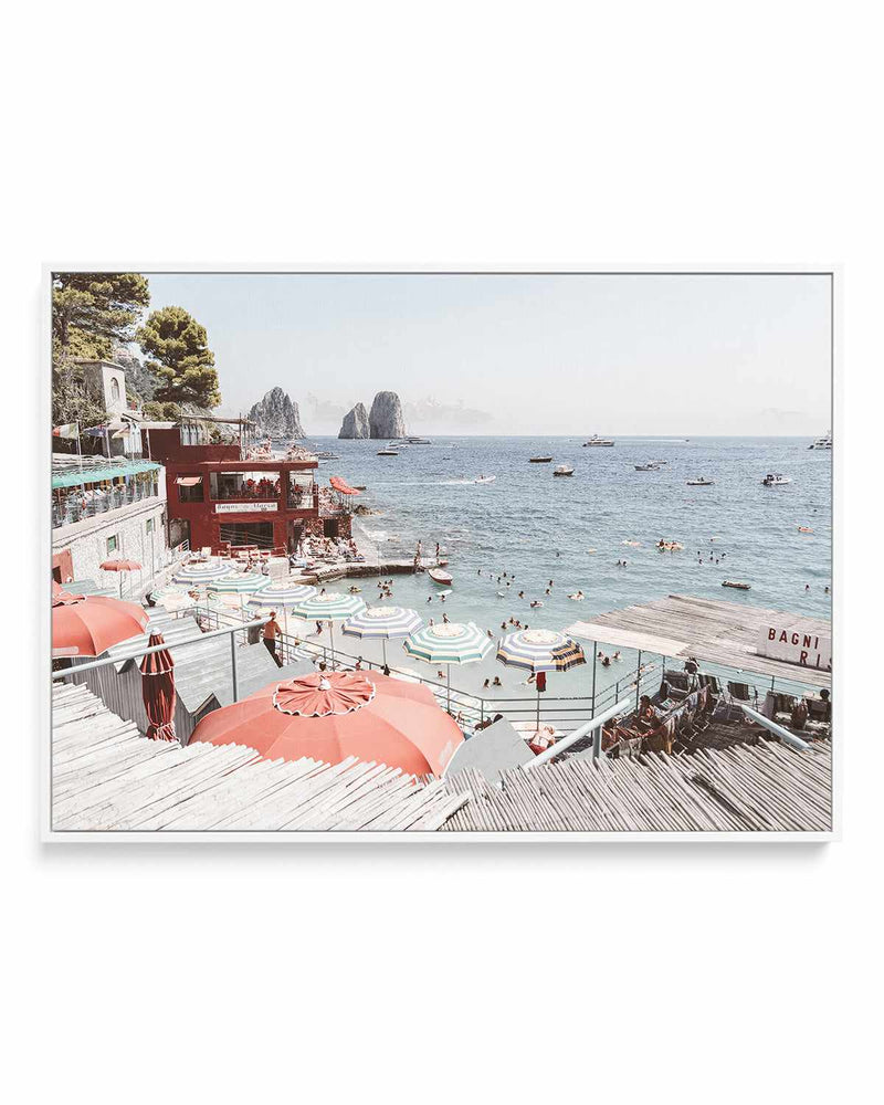Bagni da Marina, Capri | Framed Canvas Art Print
