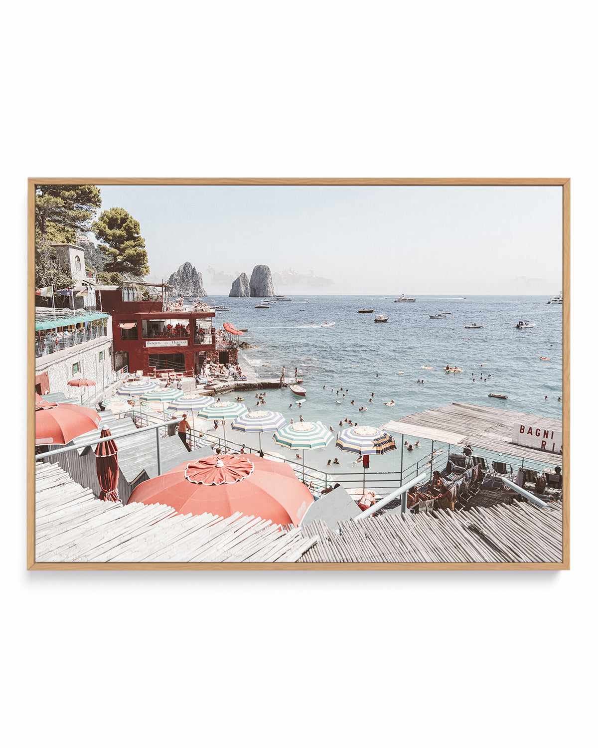 Bagni da Marina, Capri | Framed Canvas Art Print