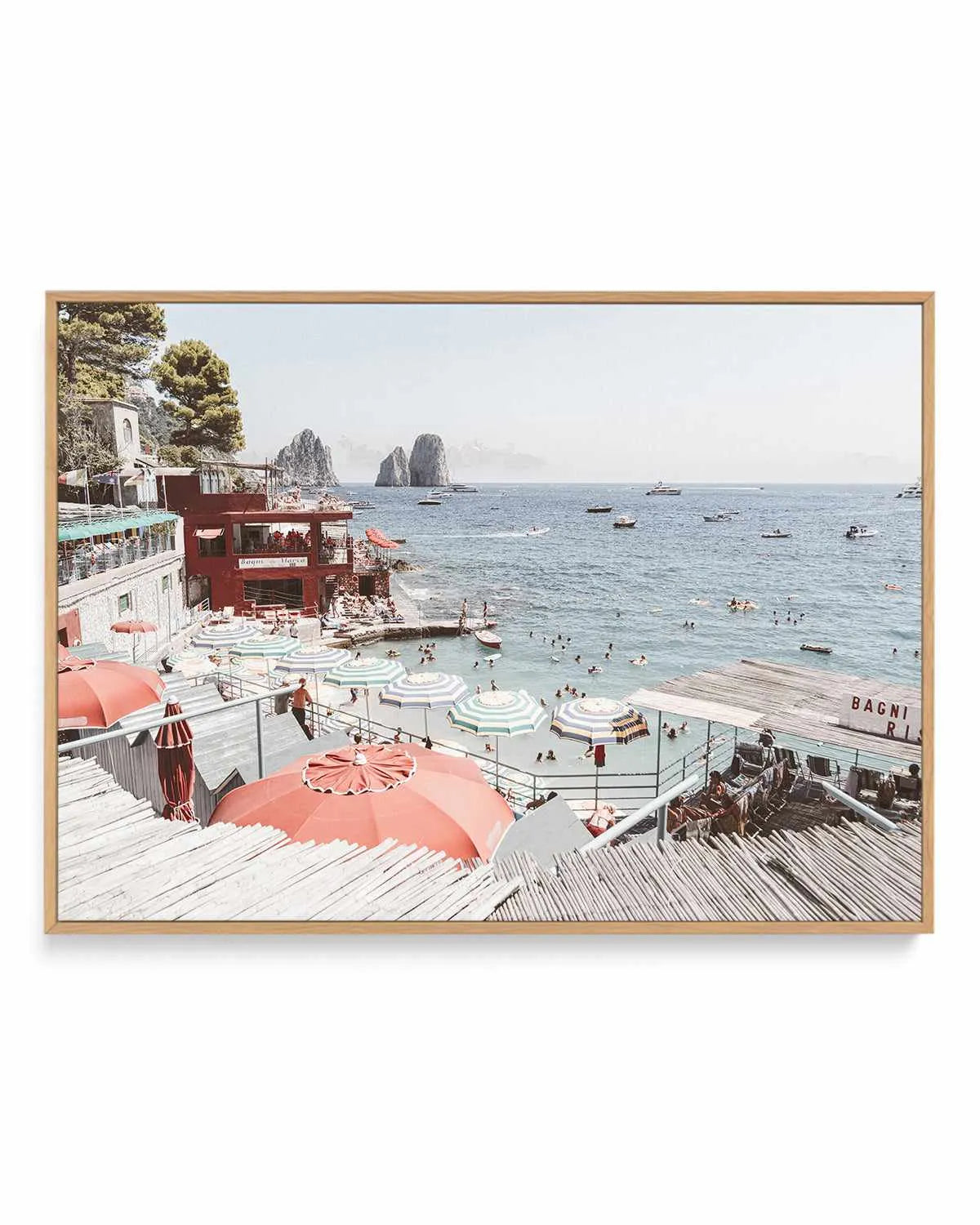 Bagni da Marina, Capri | Framed Canvas Art Print from Olive et Oriel where you can shop wallpaper and artworks online